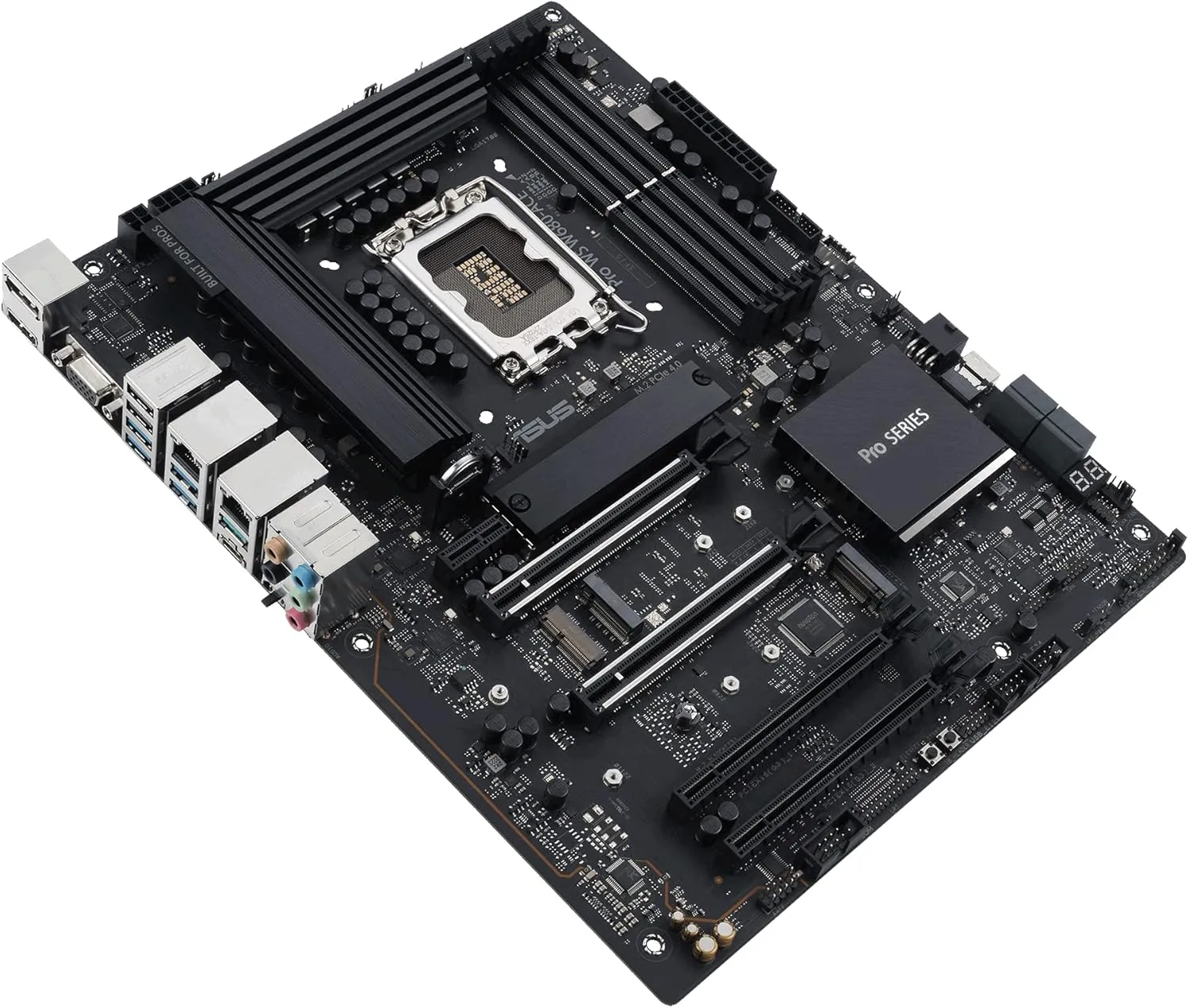Pro WS W680-ACE Intel W680 LGA 1700 ATX Workstation Motherboard,2xPCIe 5.0x16 Slot,DDR5,ECC Memory,2x2.5 Gb LAN,3X M.2 Slots,USB 3.2 Gen 2x2 Front Panel,SlimSAS,BMC Header,Thunderbolt 4Header,ACCE.