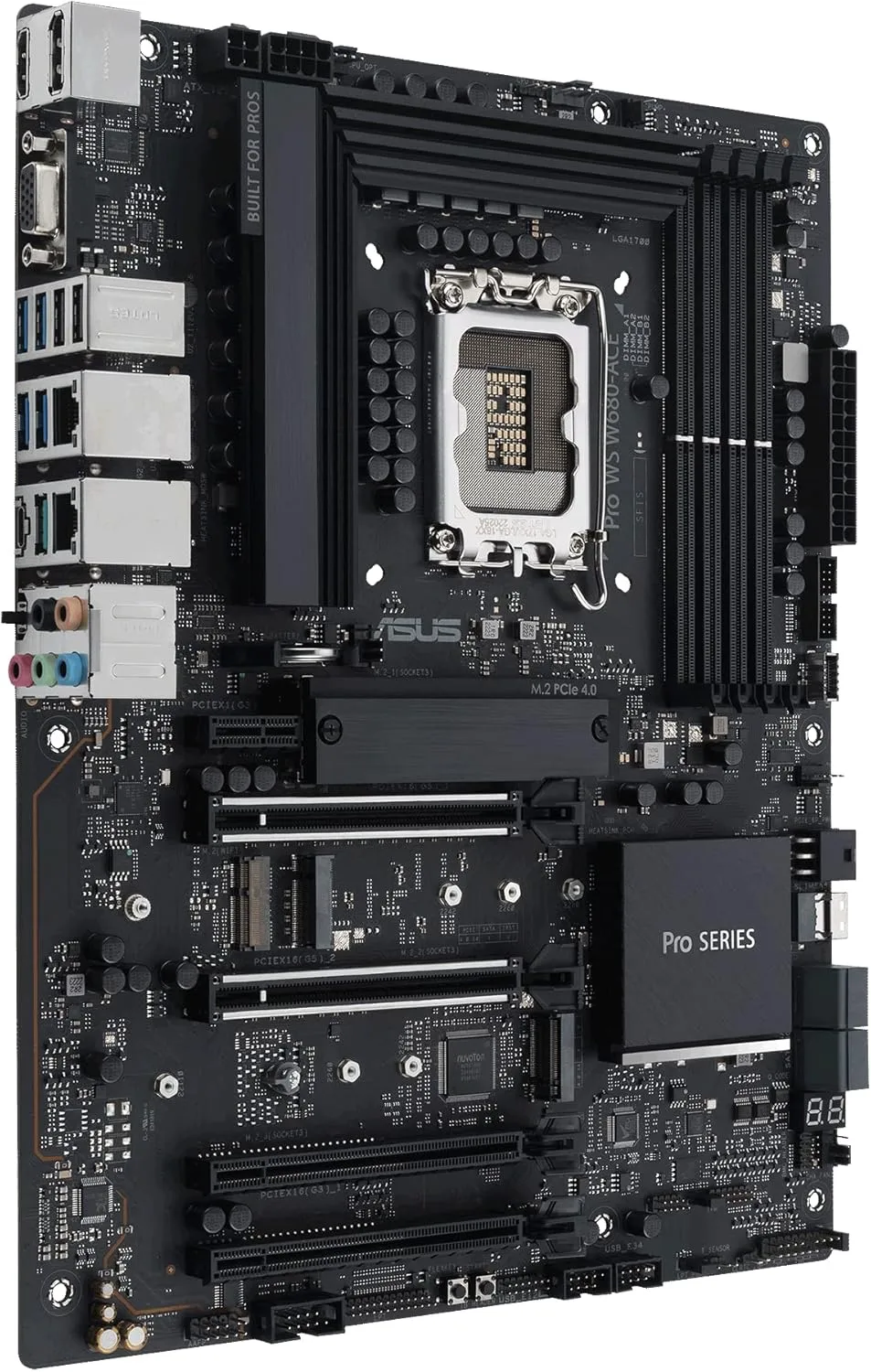 Pro WS W680-ACE Intel W680 LGA 1700 ATX Workstation Motherboard,2xPCIe 5.0x16 Slot,DDR5,ECC Memory,2x2.5 Gb LAN,3X M.2 Slots,USB 3.2 Gen 2x2 Front Panel,SlimSAS,BMC Header,Thunderbolt 4Header,ACCE.