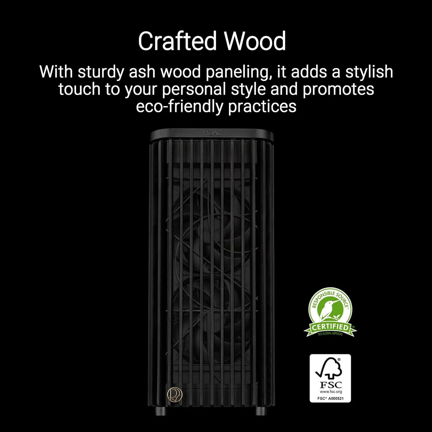 ASUS ProArt PC Case — Tempered Glass, USB-C 20Gbps, Integrated Fan Hub
