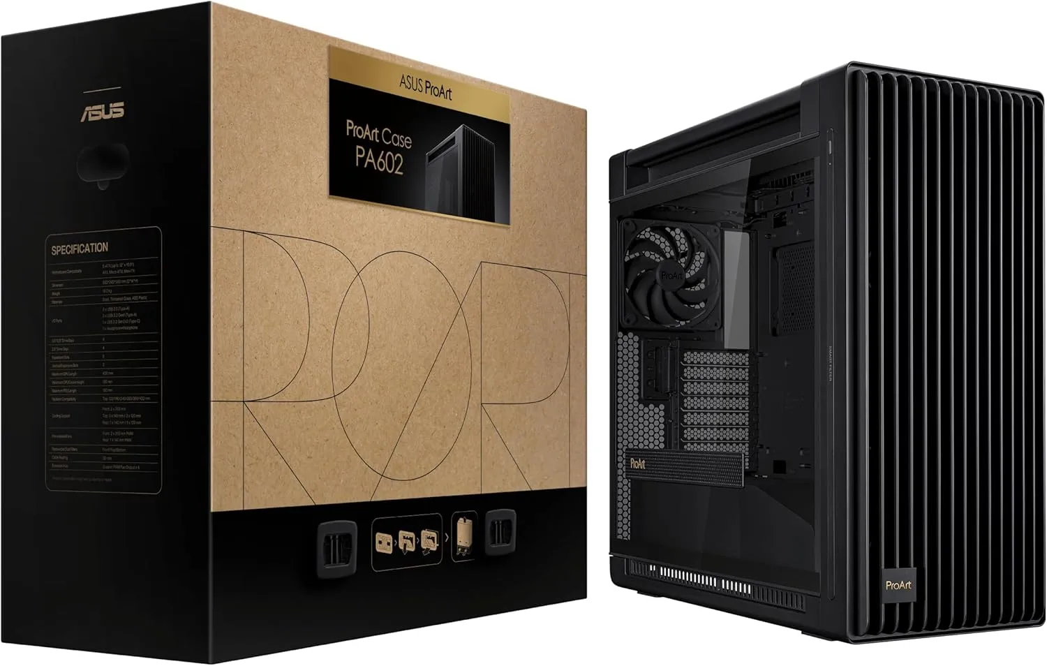 ASUS ProArt PC Case — Tempered Glass, USB-C 20Gbps, Integrated Fan Hub