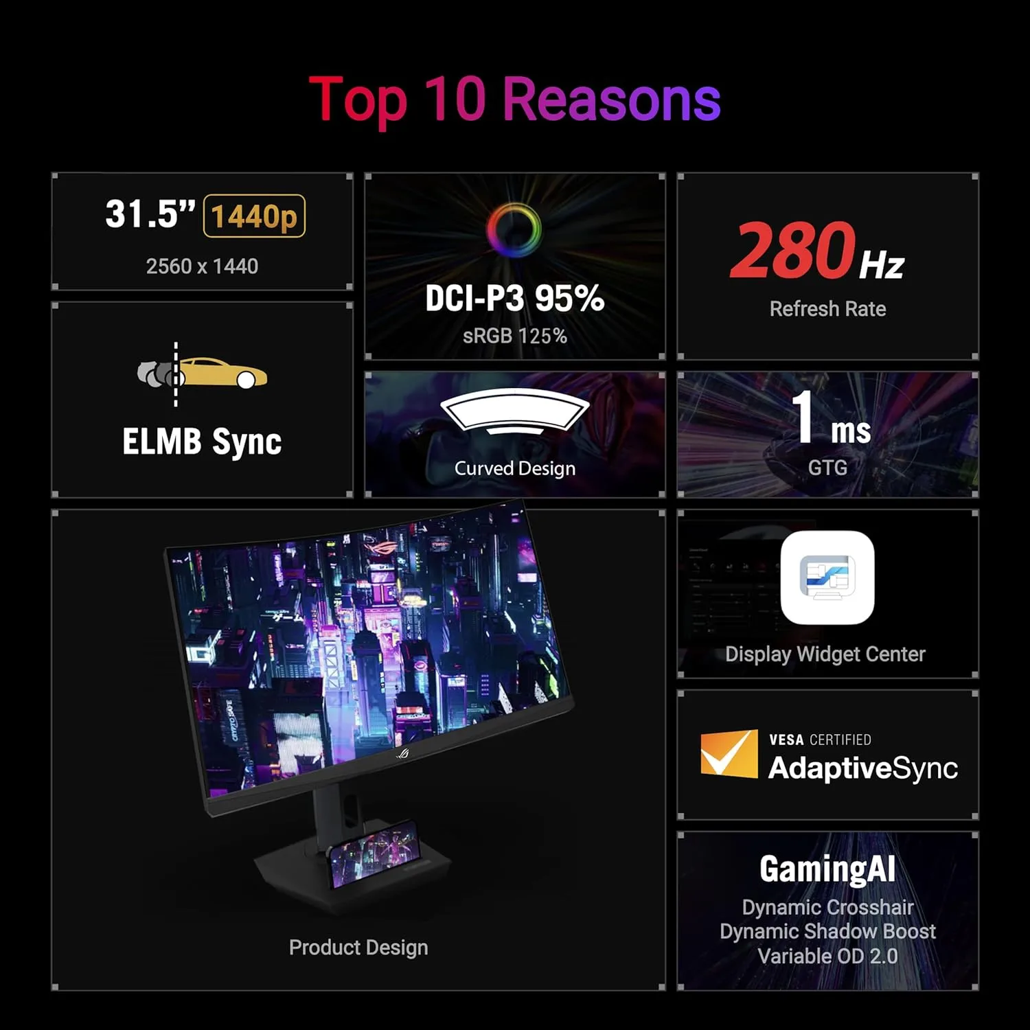 ASUS ROG Strix 32" 1440P USB-C Curved HDR Gaming Monitor