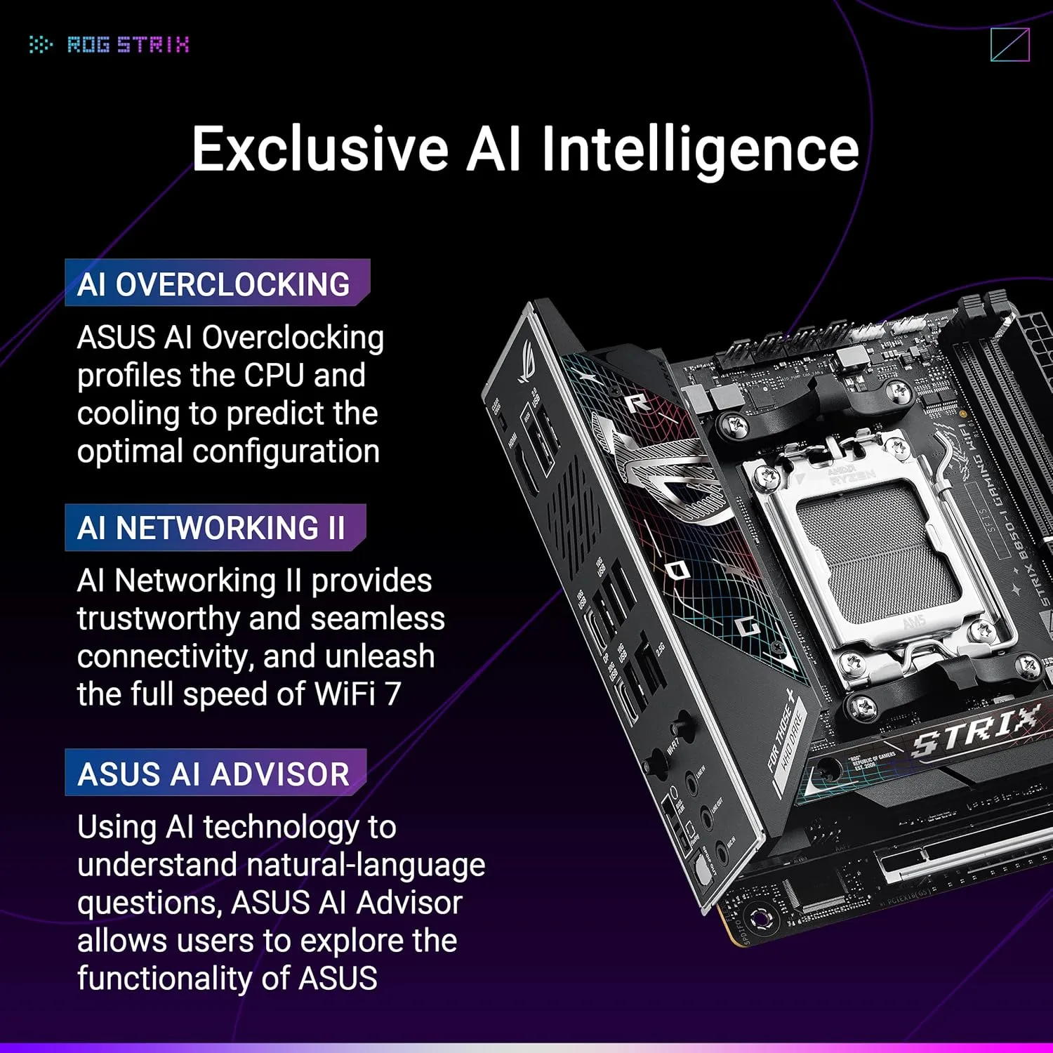 ASUS ROG Strix AM5 Gaming Motherboard DDR5 PCIe 5.0 WiFi