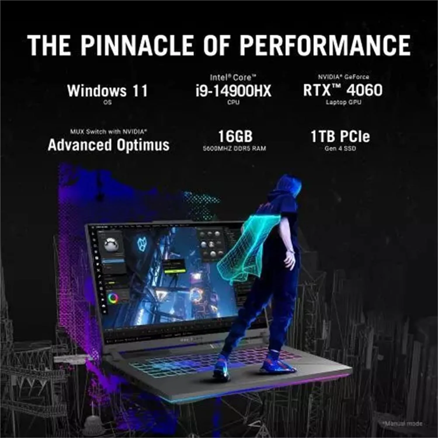 ASUS ROG Strix G16 16" 240Hz Gaming Laptop Intel-i9-14900HX(24 cores), NVIDIA GeForce RTX 4060, 64GB DDR5 RAM, 2TB SSD