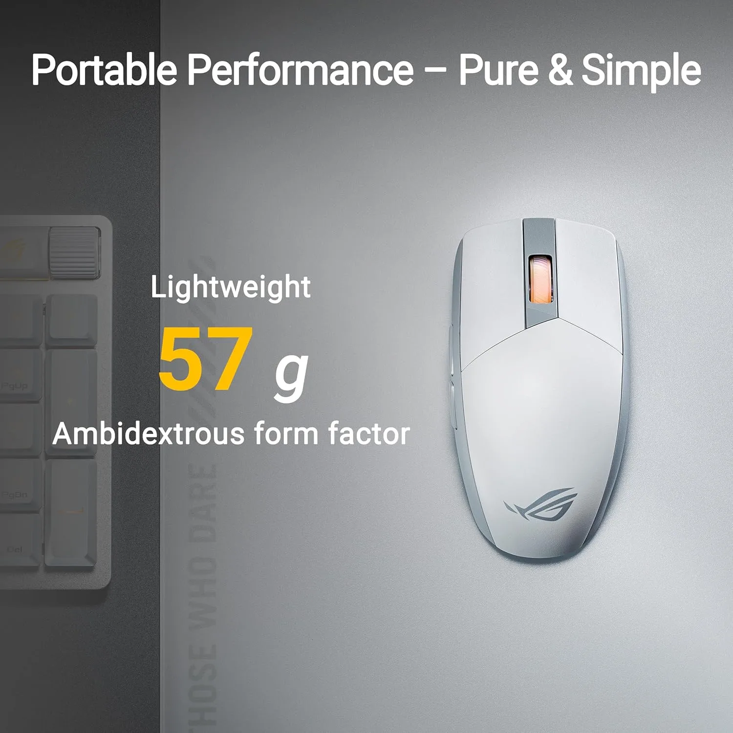ASUS ROG Strix Impact III Wireless Gaming Mouse, 57g, 36K DPI, White