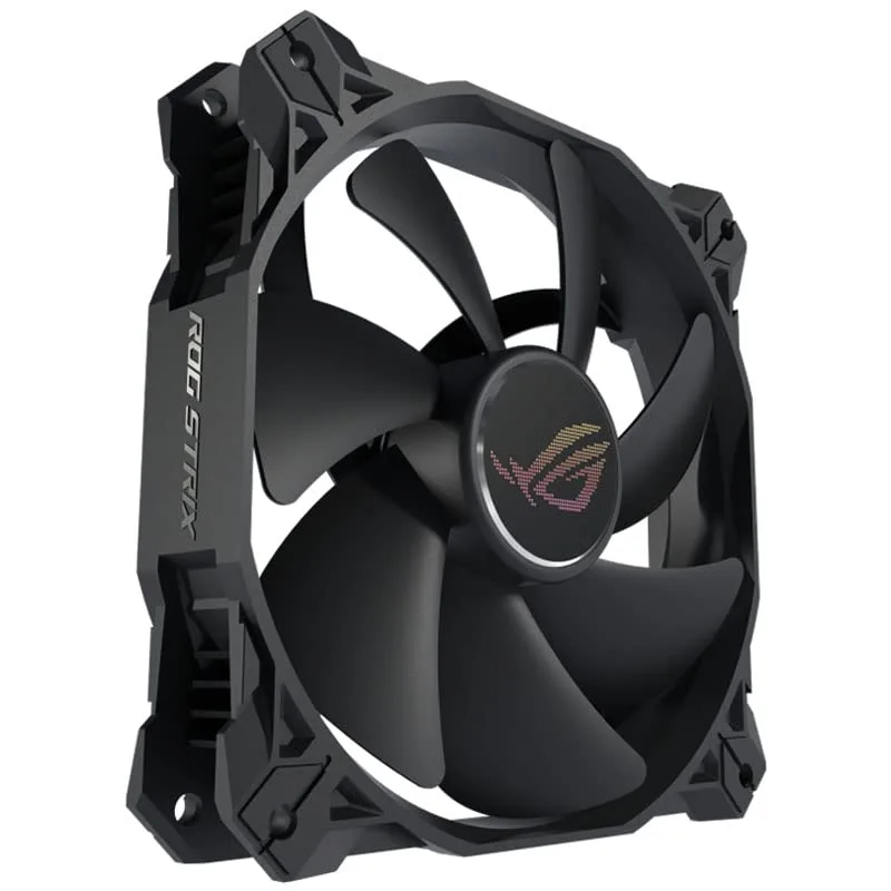 ASUS ROG Strix XF120 Whisper-Quiet, 4-pin PWM Fan for PC Cases, Radiators or CPU Cooling (120mm, up to 400,000 Hours lifespan, Magnetic-Levitation, 1800RPM) Single pack ROG Strix XF120