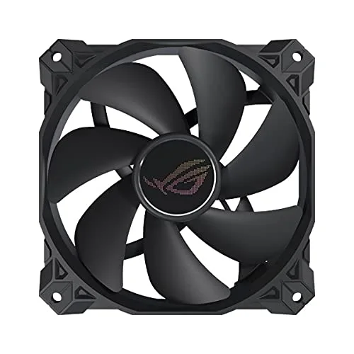 ASUS ROG Strix XF120 Whisper-Quiet, 4-pin PWM Fan for PC Cases, Radiators or CPU Cooling (120mm, up to 400,000 Hours lifespan, Magnetic-Levitation, 1800RPM) Single pack ROG Strix XF120