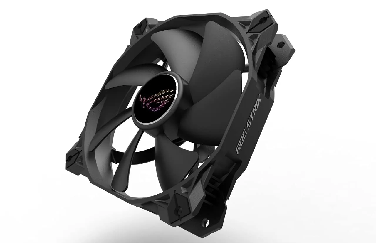 ASUS ROG Strix XF120 Whisper-Quiet, 4-pin PWM Fan for PC Cases, Radiators or CPU Cooling (120mm, up to 400,000 Hours lifespan, Magnetic-Levitation, 1800RPM) Single pack ROG Strix XF120