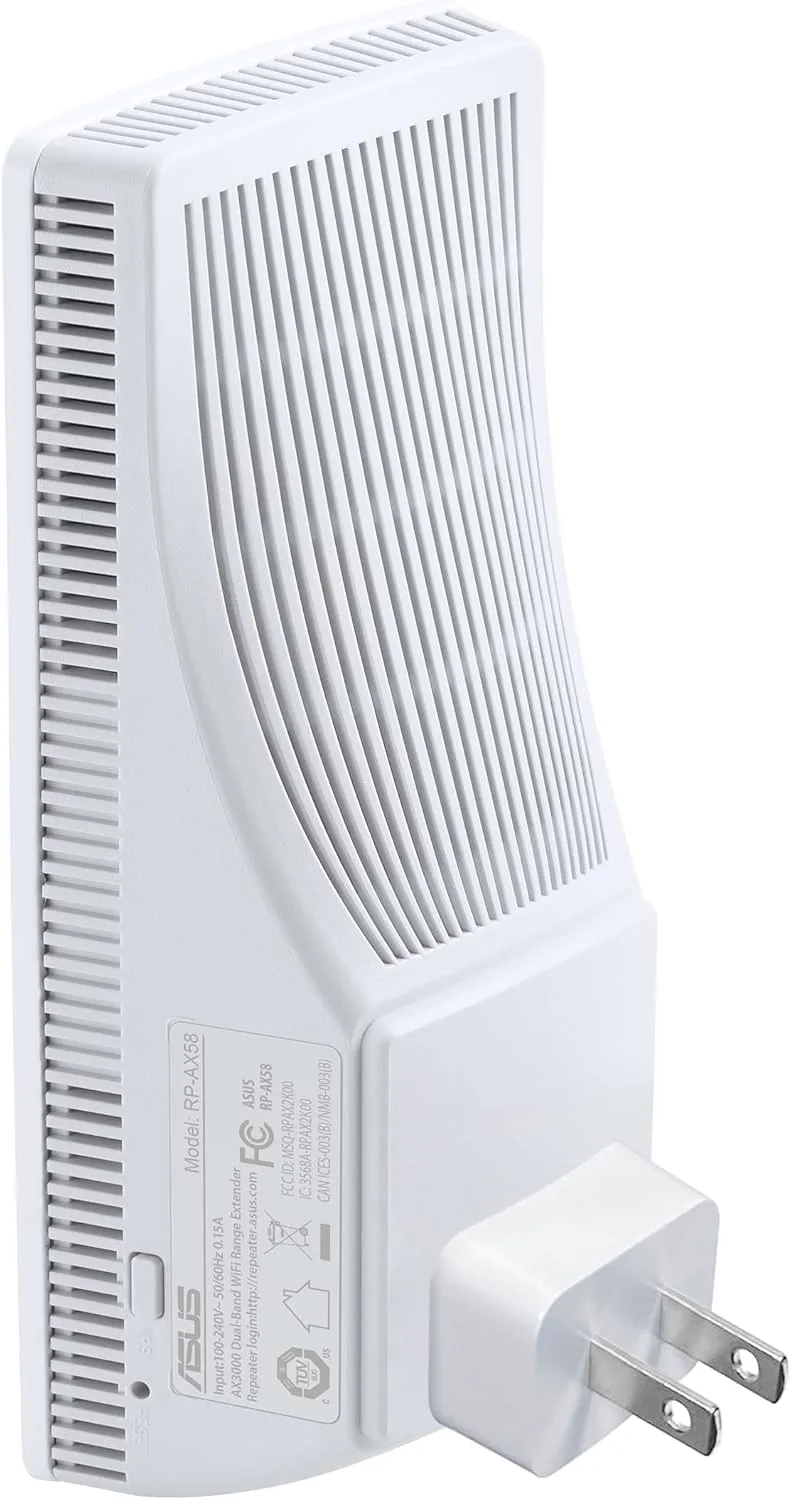 ASUS RP-AX58 AX3000 Dual Band WiFi 6 (802.11ax) Range Extender, AiMesh Extender for seamless mesh WiFi; works with any WiFi router
