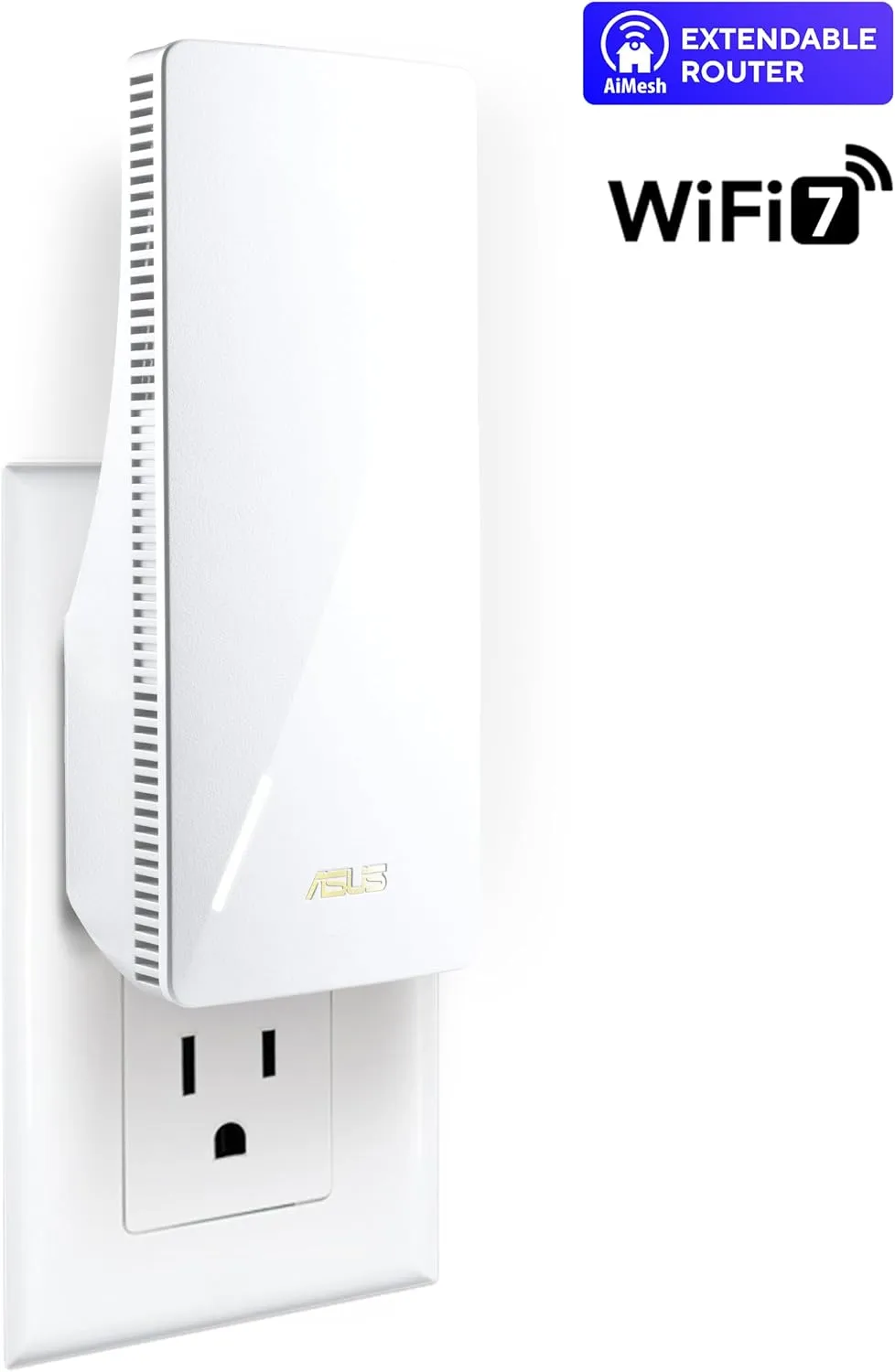 ASUS RP-BE58 BE3600 Dual Band WiFi 7 (802.11be) Range Extender, AiMesh Extender for Seamless mesh WiFi; Works with Any WiFi Router