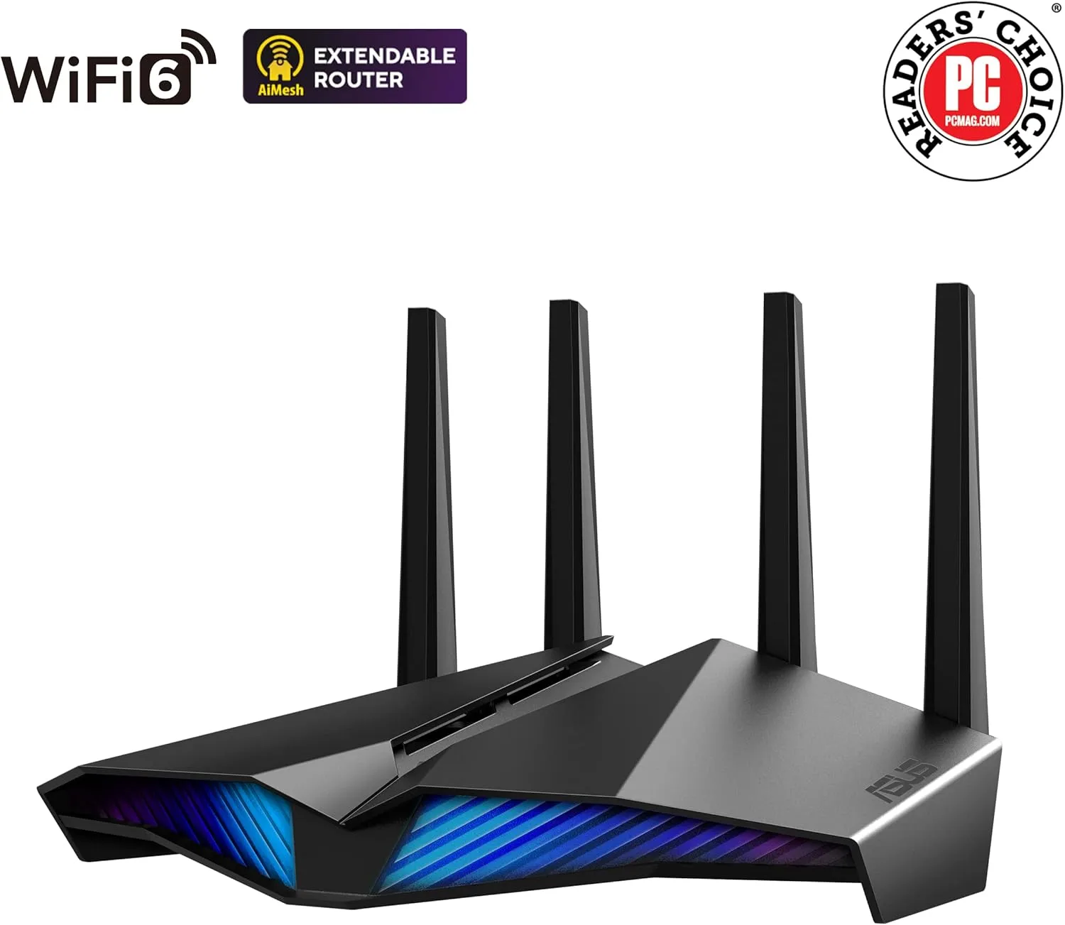 ASUS Dual-Band WiFi Router with AiMesh and Advanced Network Security