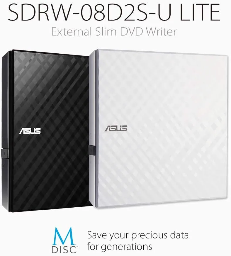 ASUS Slim Portable 8X External DVD Writer USB 2.0 Drive
