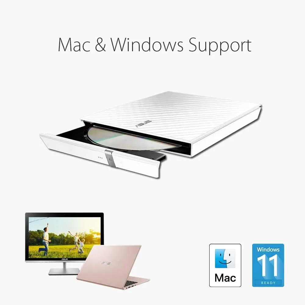ASUS Slim Portable 8X External DVD Writer USB 2.0 Drive