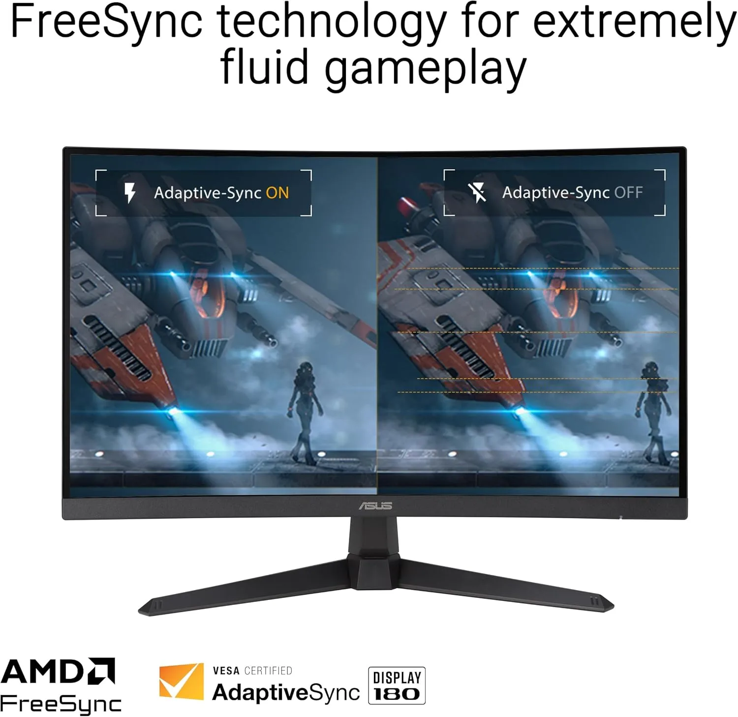 ASUS TUF Gaming Curved 1500R 180Hz Gaming Monitor (ELMB, FreeSync, 90% DCI-P3)