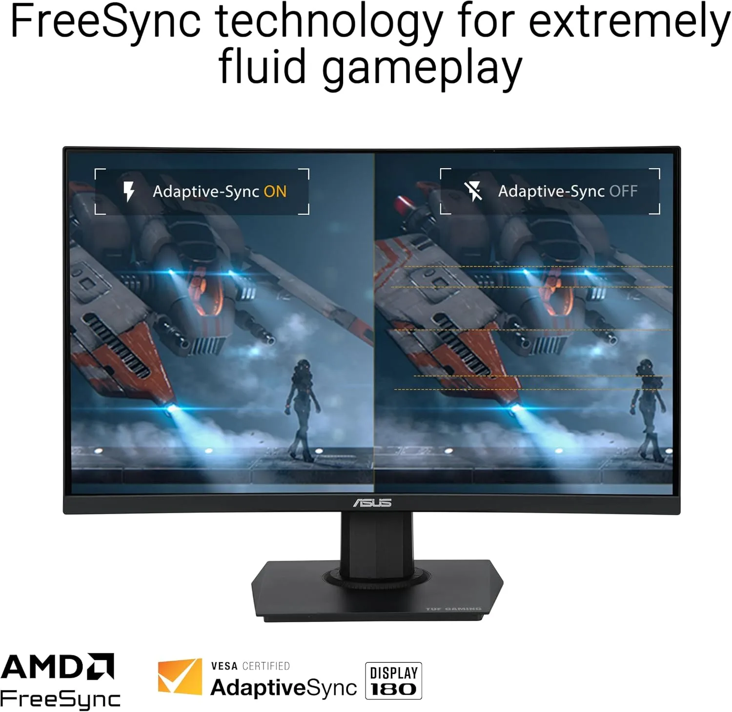 ASUS TUF Gaming Curved 1500R 180Hz Gaming Monitor (ELMB, FreeSync, 90% DCI-P3)