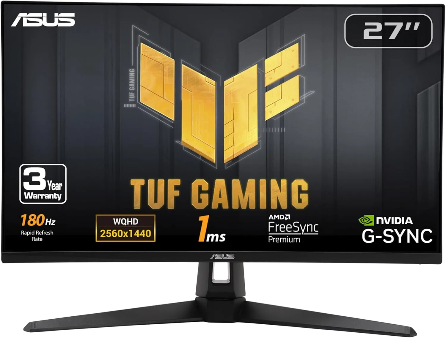 ASUS TUF Gaming QHD (2560x1440) Gaming Monitor — 1ms, ELMB, FreeSync Premium, HDR-10