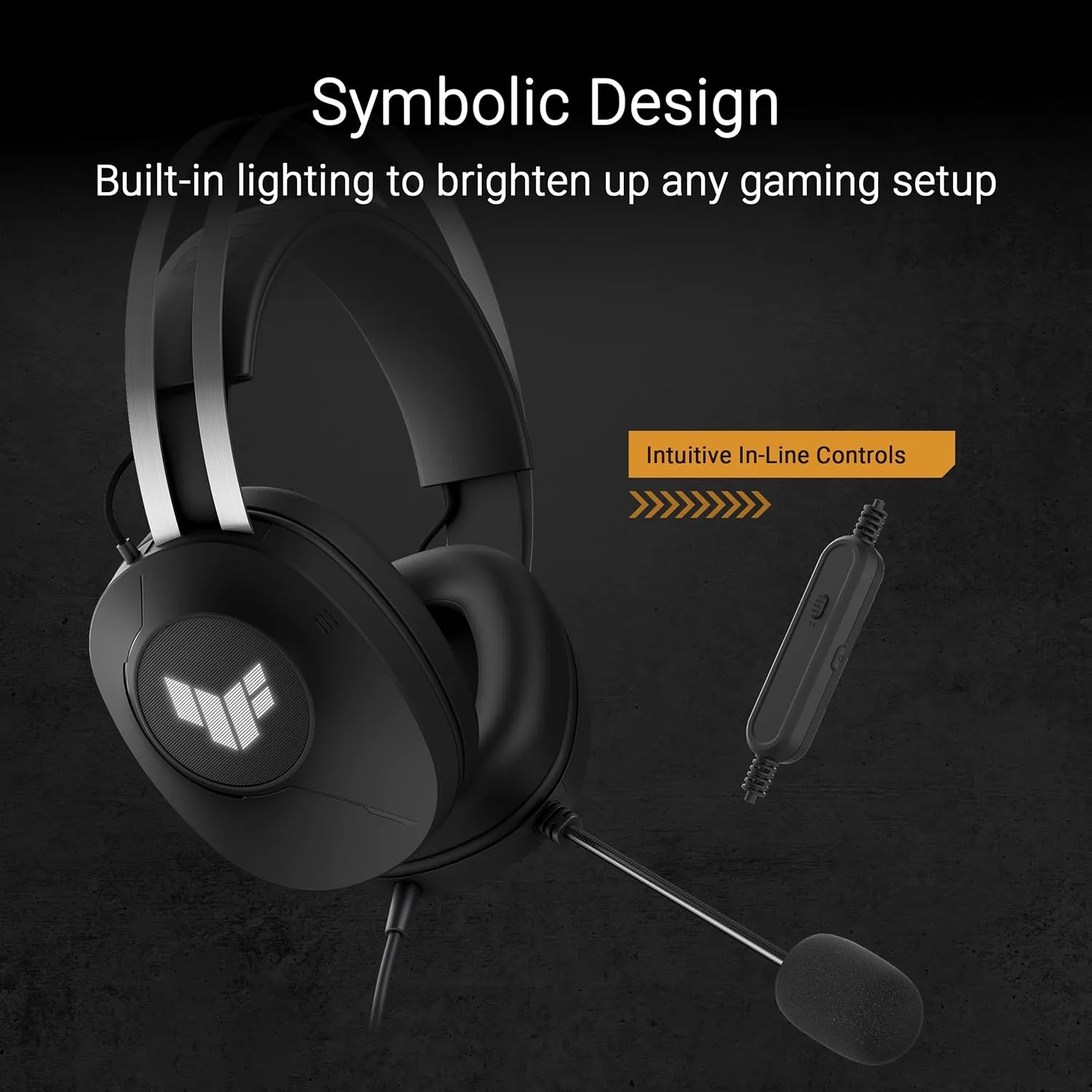 ASUS TUF Gaming H1 Gen II Wired USB-A Gaming Headset with Mic – 40mm Drivers, Virtual 7.1 Surround Sound, TeamSpeak-Certified Mic, Ergonomic, Lightweight, Removeable Ear Cushions, for PC, PS5, PS4