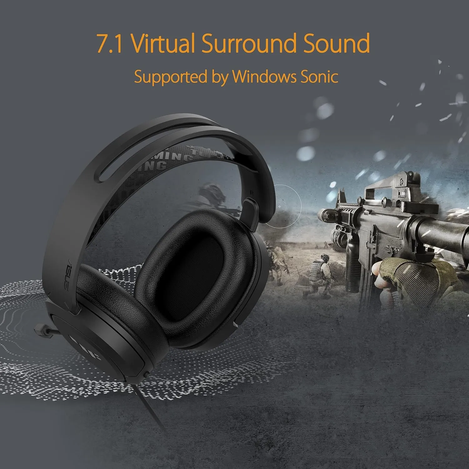ASUS TUF Gaming H1 Wired Headset – Discord Certified Mic, 7.1 Surround, 40mm Drivers – Black