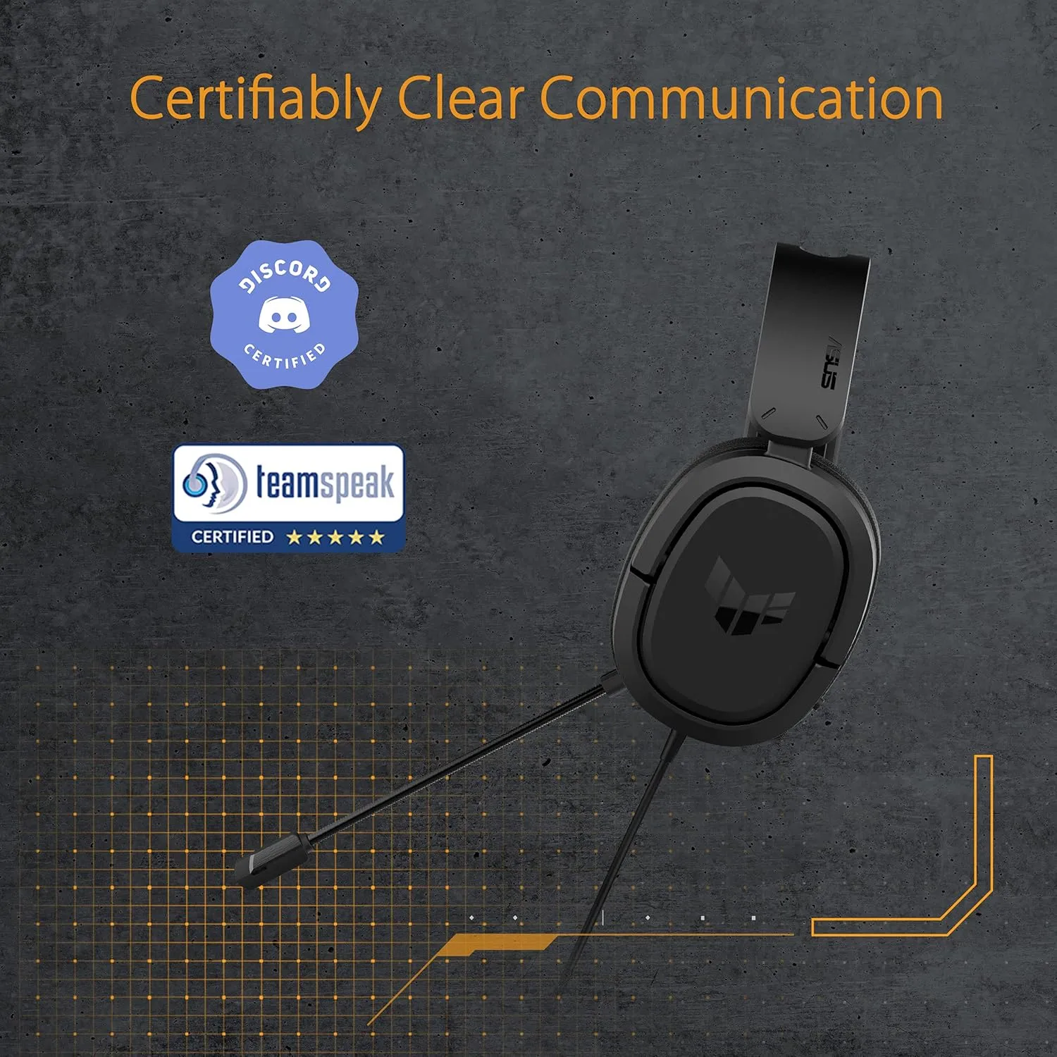 ASUS TUF Gaming H1 Wired Headset – Discord Certified Mic, 7.1 Surround, 40mm Drivers – Black
