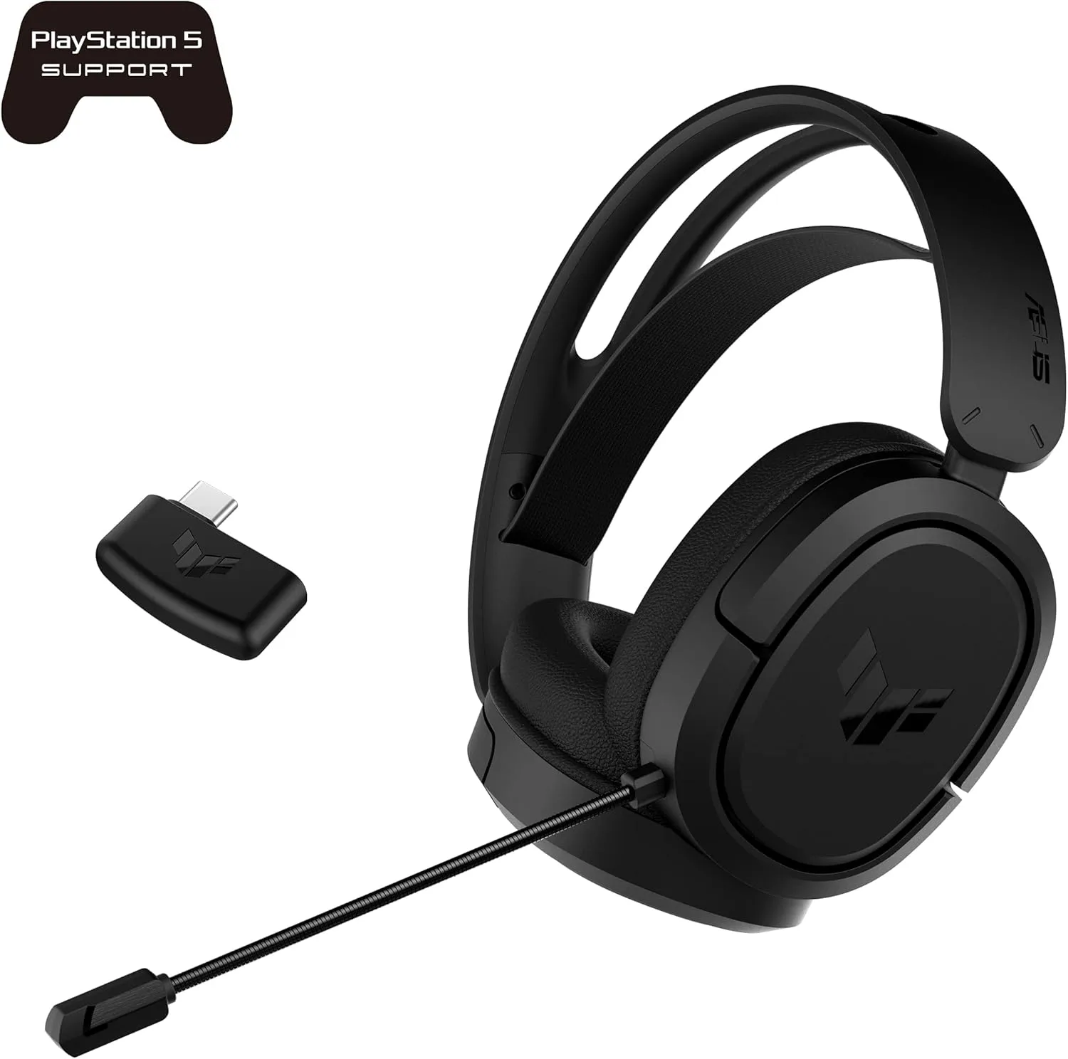 ASUS TUF Gaming H1 Wireless Gaming Headset with Mic – 2.4GHz via USBC, Virtual 7.1 Surround Sound, Deep Bass, Discord/TeamSpeak-Certified Mic, Lightweight, for PC, Mac, PS5, PS4, Switch, Mobile