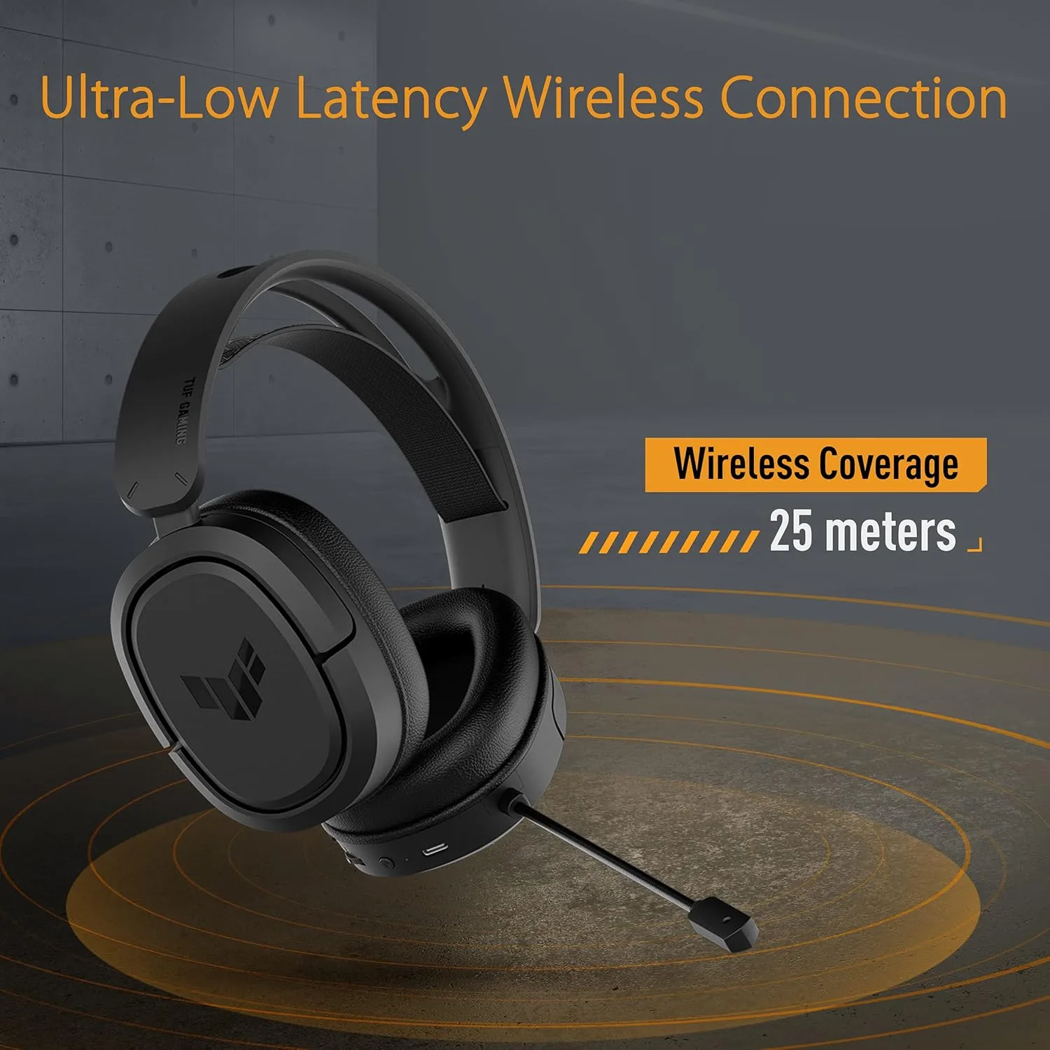 ASUS TUF Gaming H1 Wireless Gaming Headset with Mic – 2.4GHz via USBC, Virtual 7.1 Surround Sound, Deep Bass, Discord/TeamSpeak-Certified Mic, Lightweight, for PC, Mac, PS5, PS4, Switch, Mobile