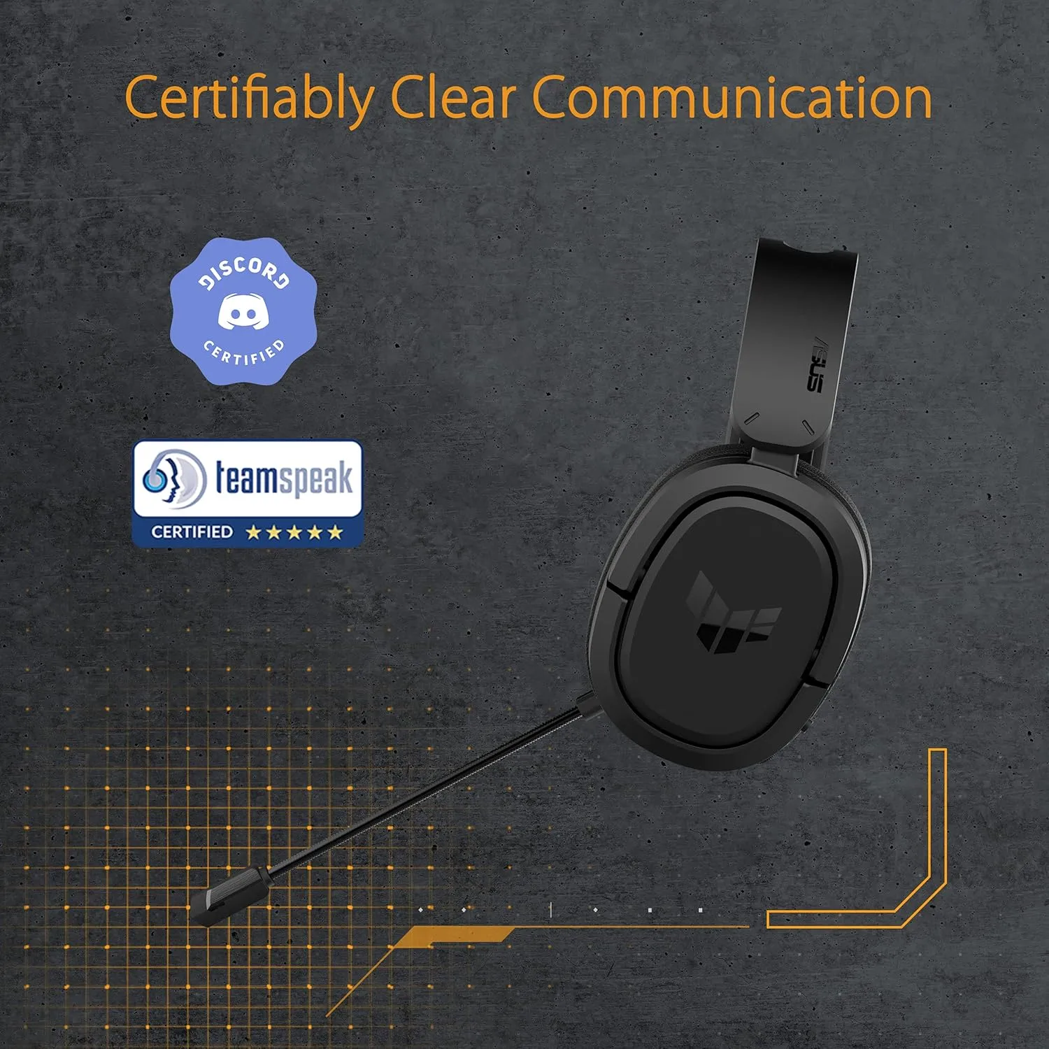 ASUS TUF Gaming H1 Wireless Gaming Headset with Mic – 2.4GHz via USBC, Virtual 7.1 Surround Sound, Deep Bass, Discord/TeamSpeak-Certified Mic, Lightweight, for PC, Mac, PS5, PS4, Switch, Mobile