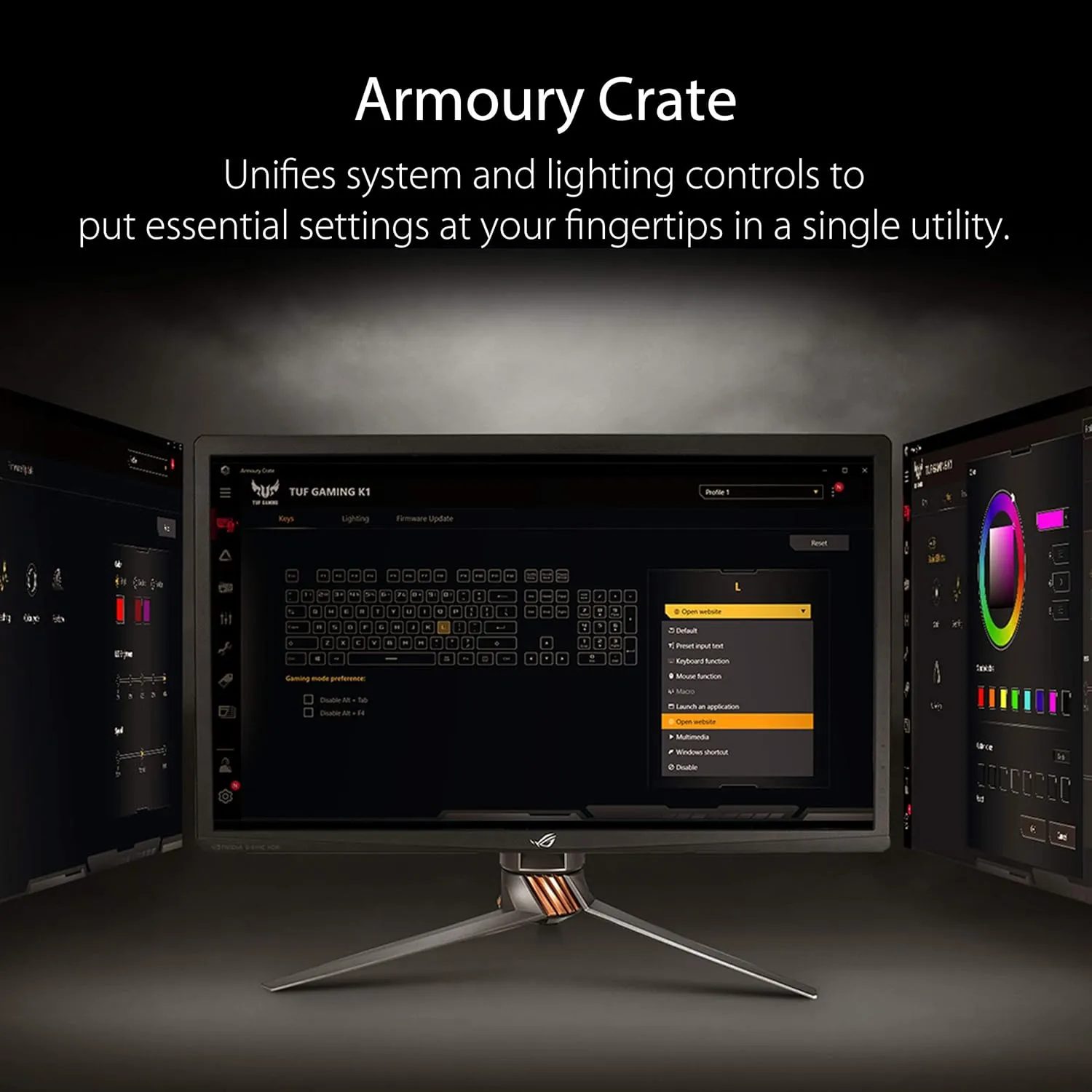 ASUS TUF K1 RGB Gaming Keyboard — Spill-Resistant, Volume Knob