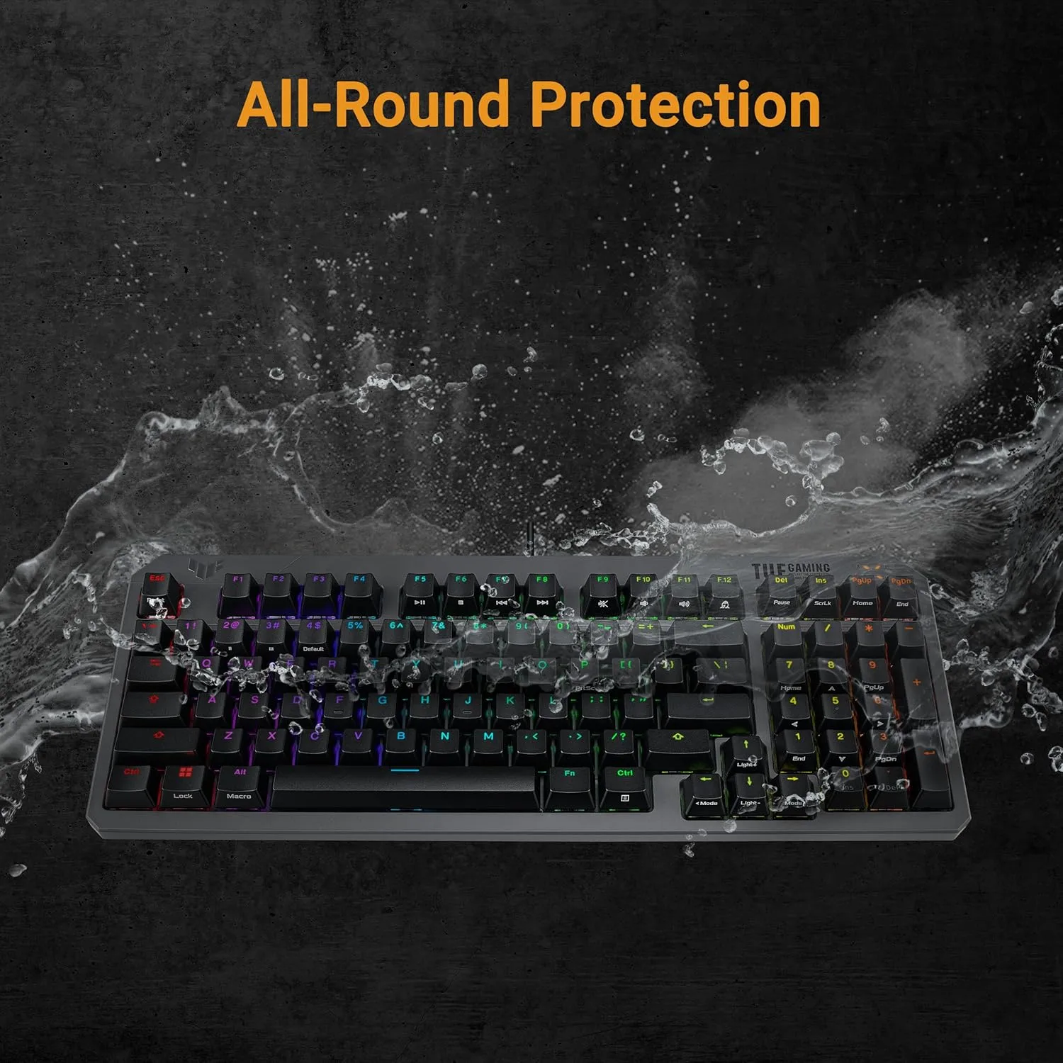 ASUS TUF Gaming K3 Gen II Wired USB Gaming Keyboard – 97-Key Compact Layout, Optical-Mechanical RGB (Linear) Switches, PBT Keycaps, Detachable Top Plate, IP57 Waterproofing, PC/Mac Support - Black