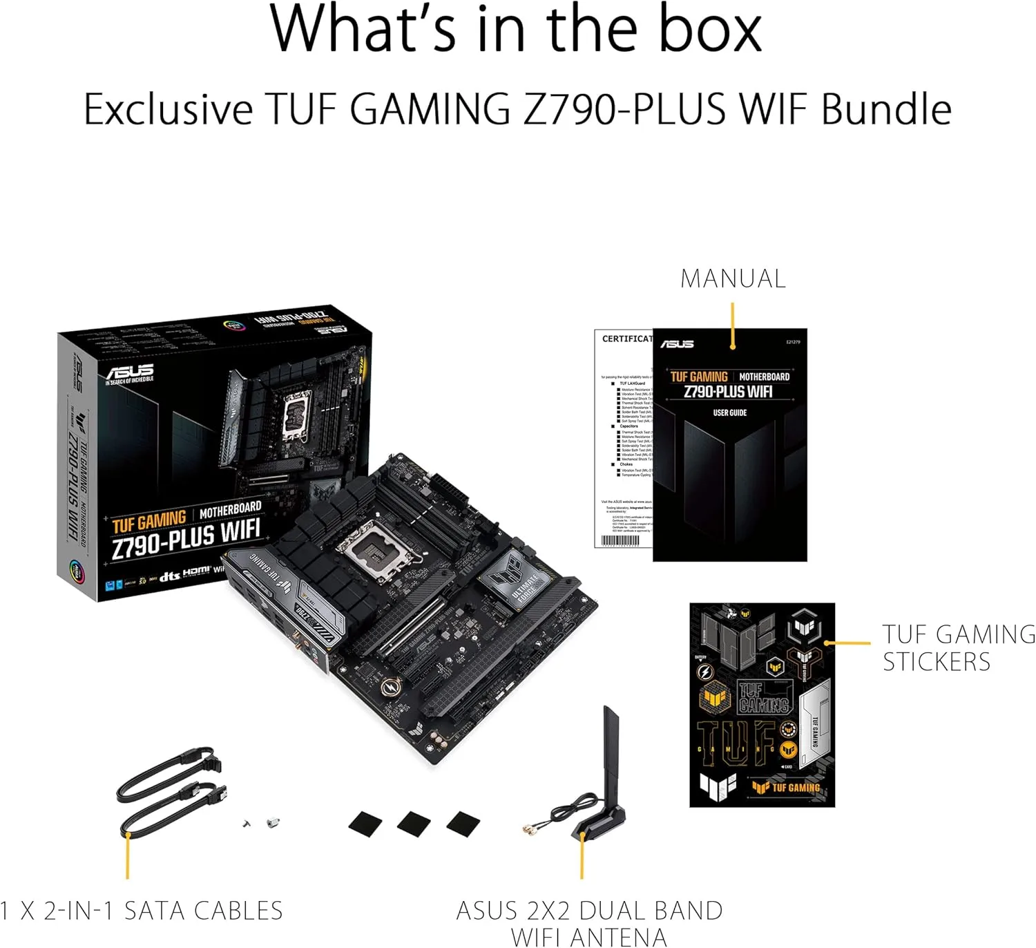 ASUS TUF Gaming Z790-Plus WiFi LGA 1700 ATX Motherboard (DDR5, PCIe 5.0, WiFi 6E)