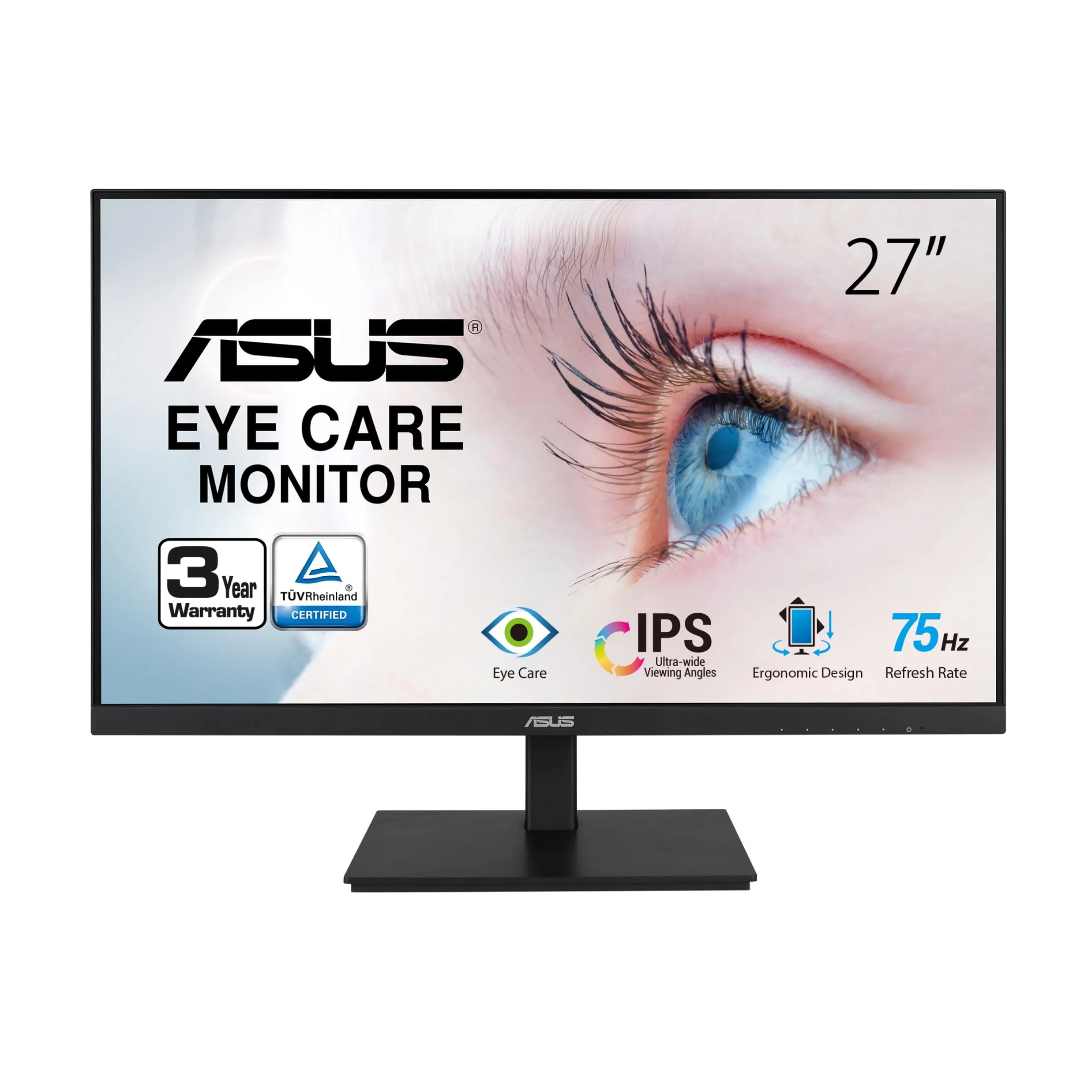 ASUS Full HD 1080p Monitor with Eye Care, HDMI VGA USB