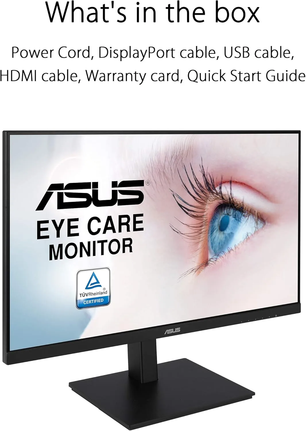 ASUS Full HD 1080p Monitor with Eye Care, HDMI VGA USB
