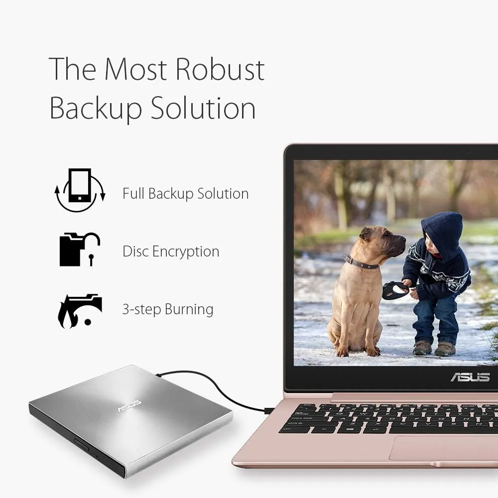 ASUS Slim Portable 8X External DVD Writer USB 2.0 Drive