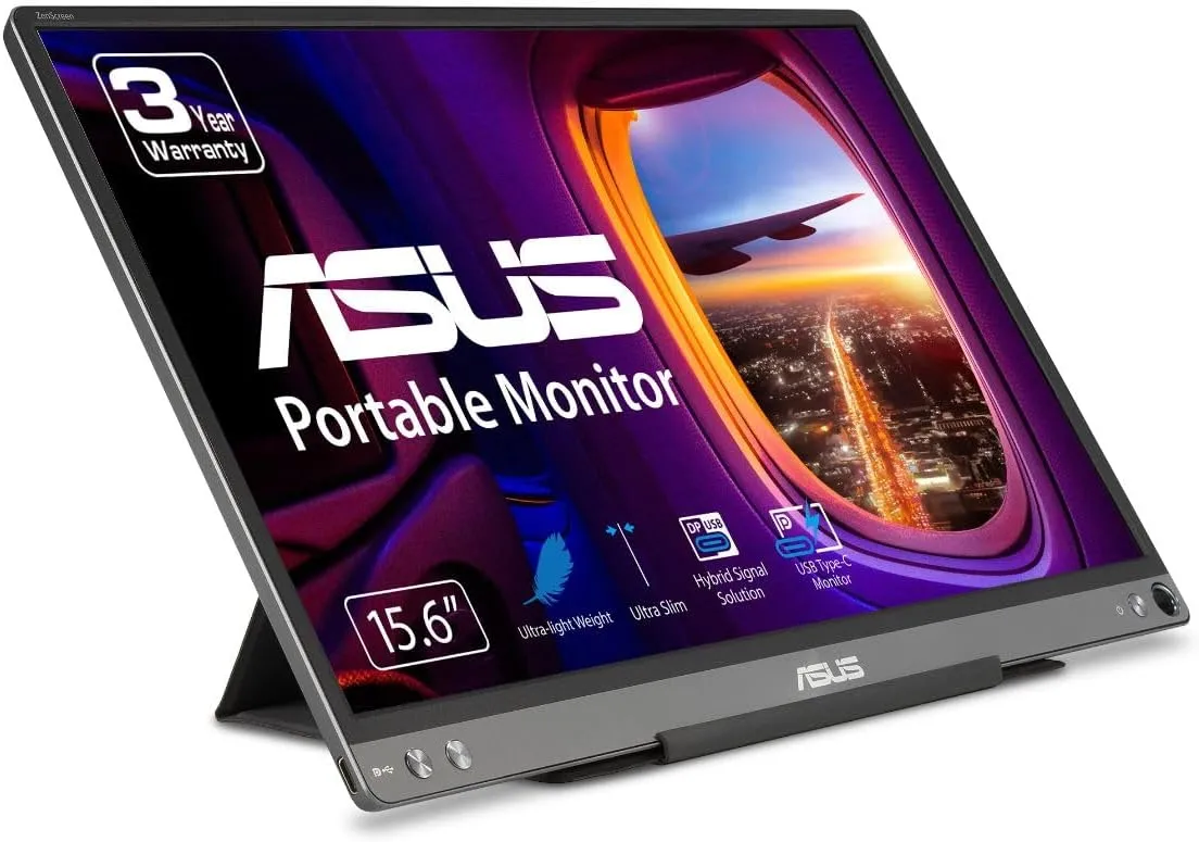 ASUS ZenScreen 15.6” 1080P Portable USB Monitor (MB16ACE) - Full HD, IPS, USB Type-C