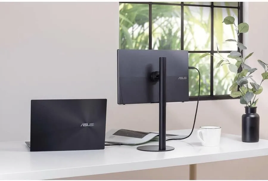 ASUS ZenScreen Stand MTS02D - Ergonomic Adjustable Stand for Portable Monitors, Titanium