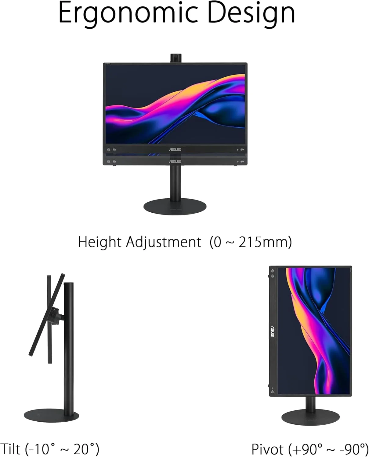 ASUS ZenScreen Stand MTS02D - Ergonomic Adjustable Stand for Portable Monitors, Titanium