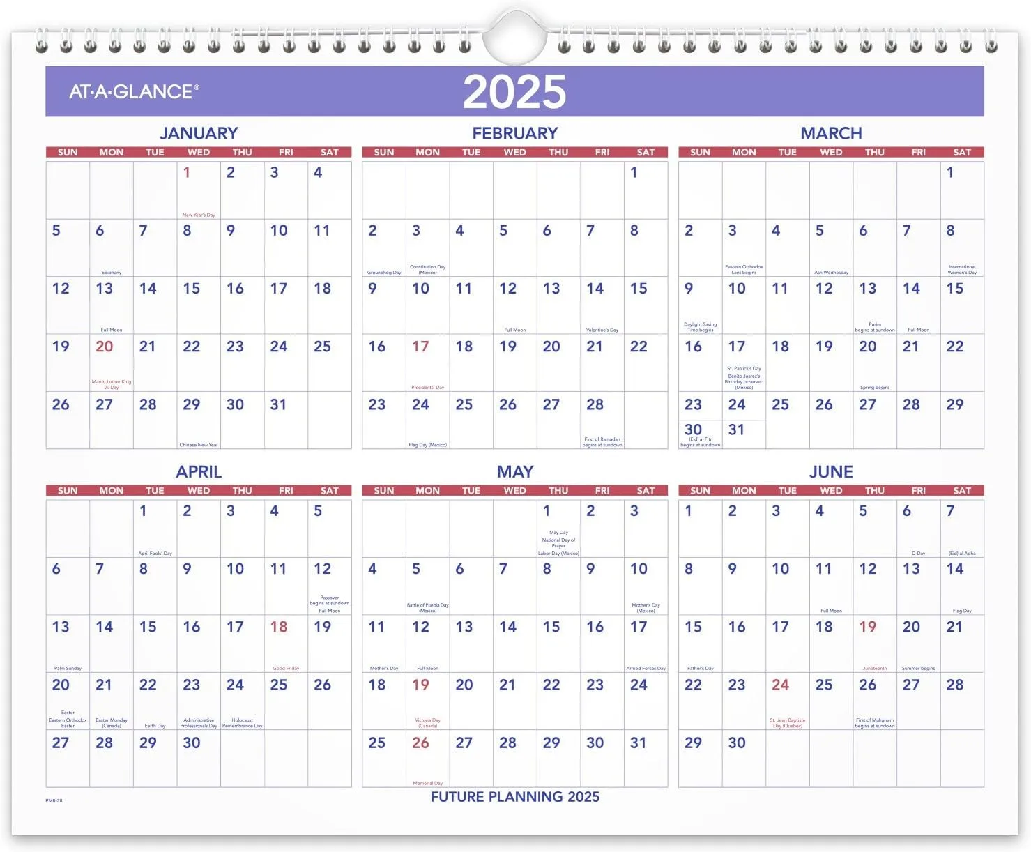 AT-A-GLANCE Monthly Wall Calendar