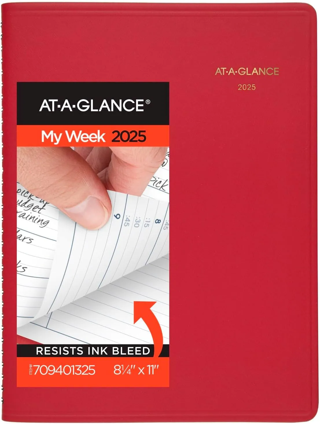 AT-A-GLANCE Weekly Appointment Book Planner, Large 8-1/4 x 11, Quarter-Hourly