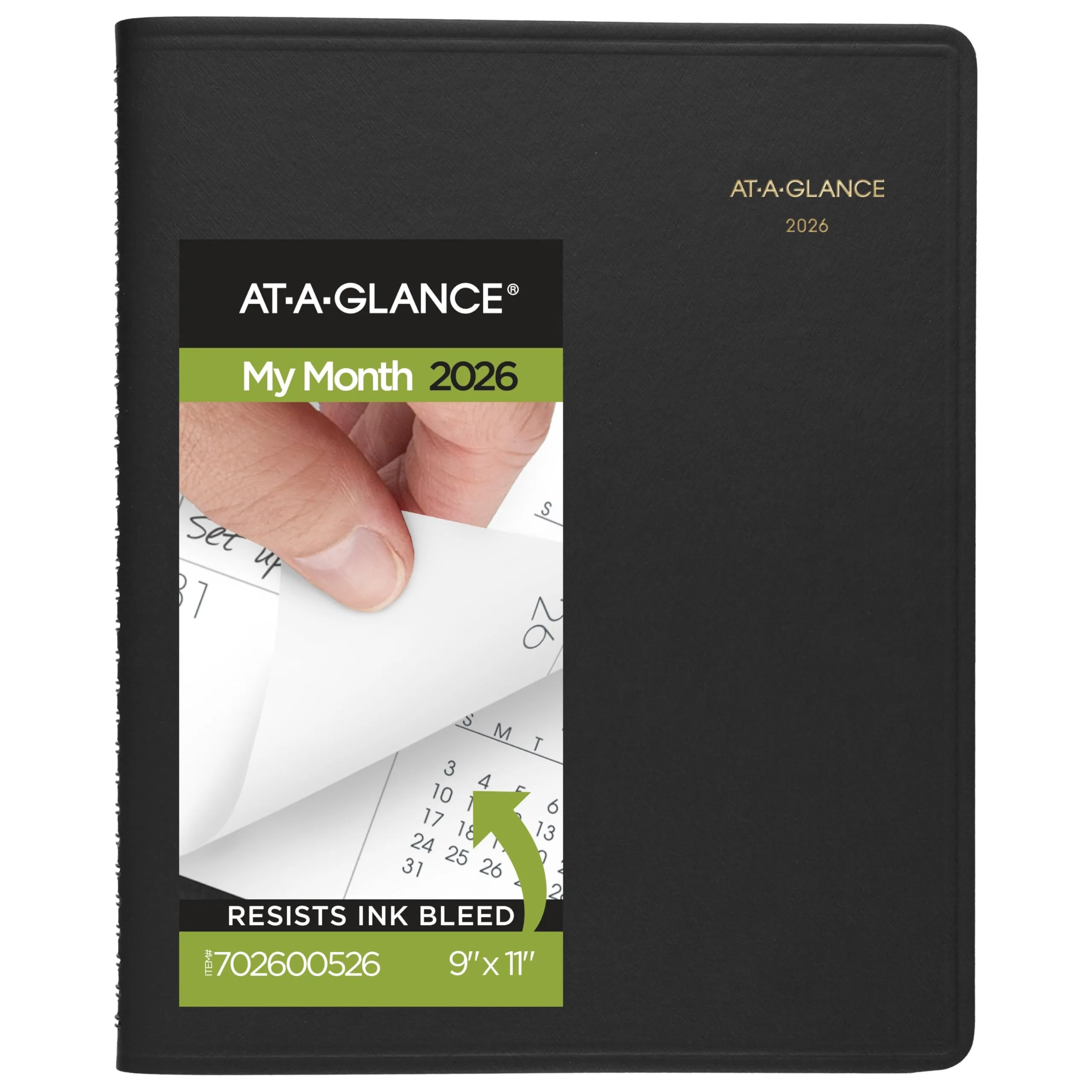 AT-A-GLANCE 15-Month Monthly Planner, Large 9 x 11, Faux Leather