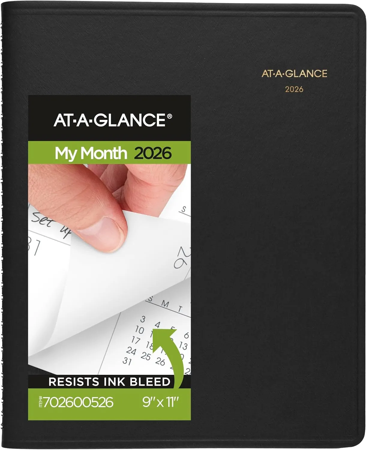 AT-A-GLANCE 15-Month Monthly Planner, Large 9 x 11, Faux Leather