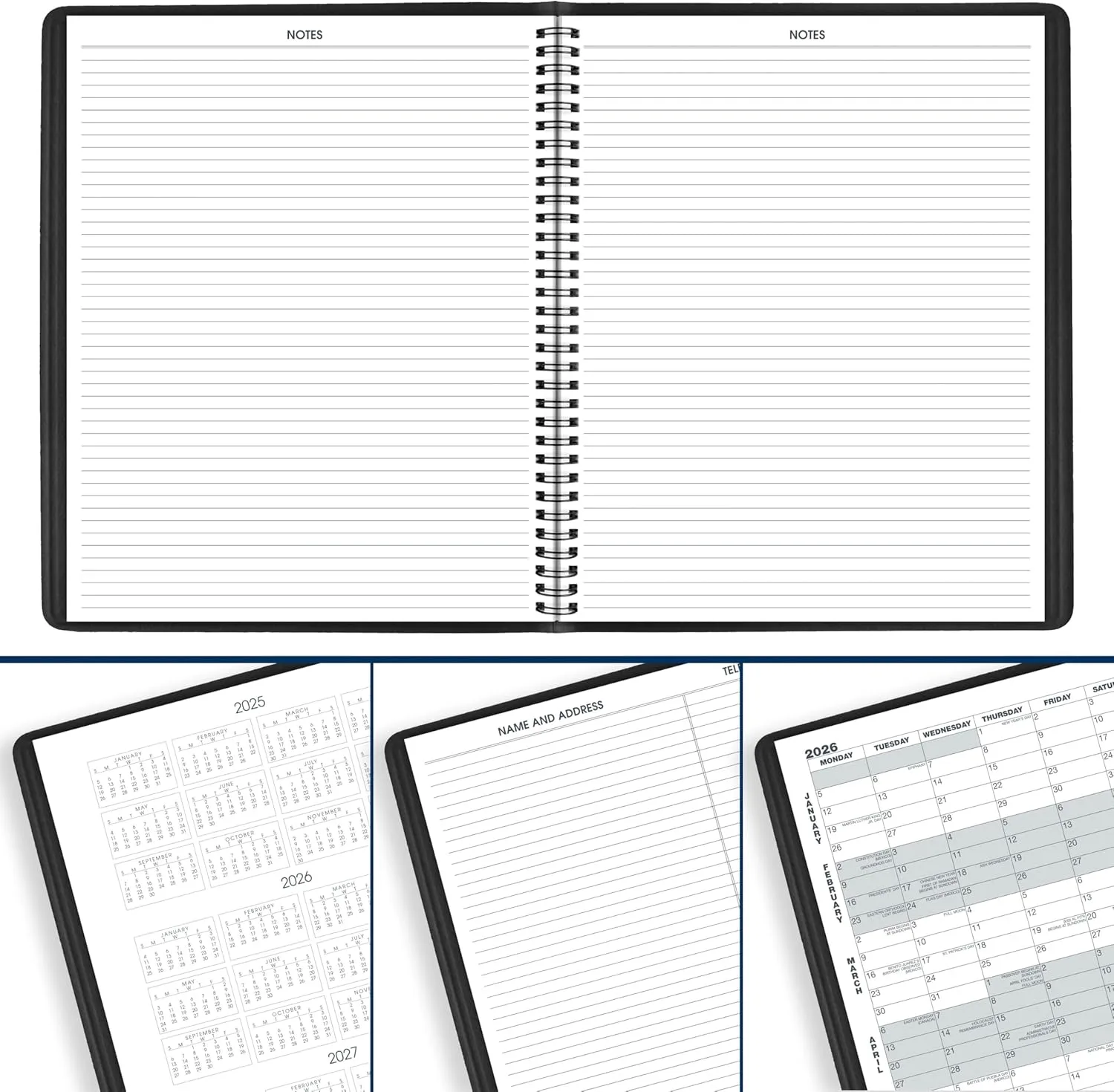 AT-A-GLANCE 15-Month Monthly Planner, Large 9 x 11, Faux Leather