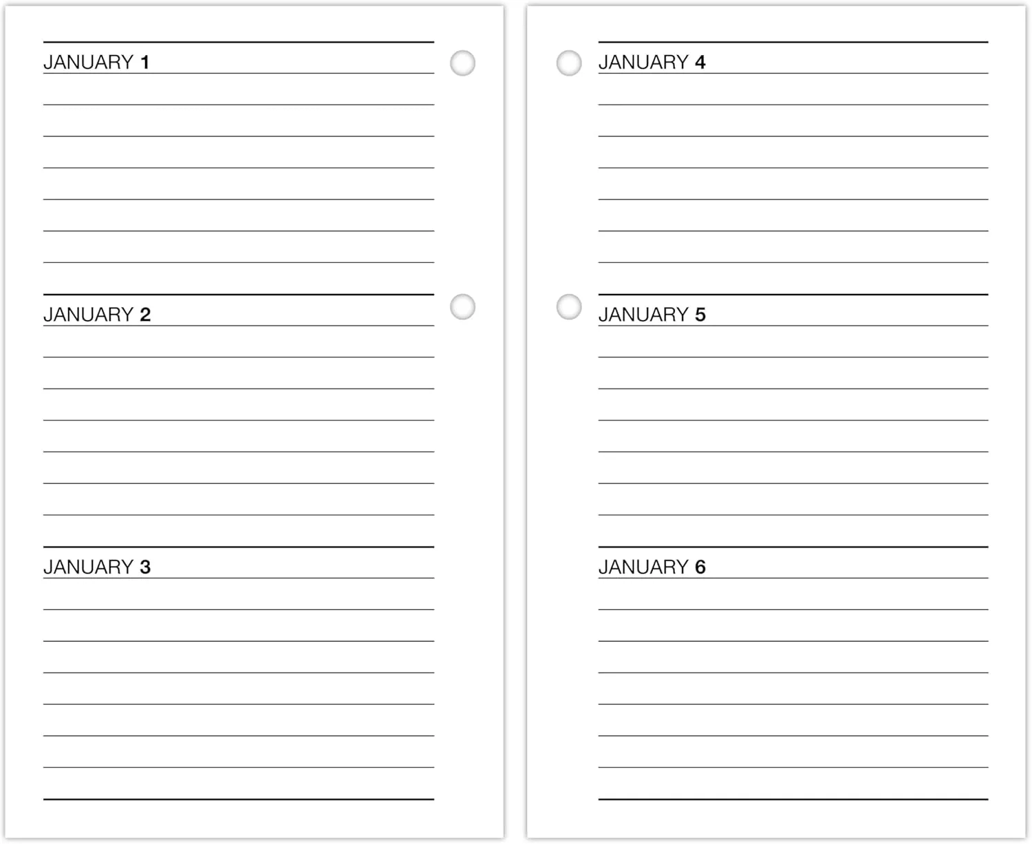 AT-A-GLANCE Daily Loose-Leaf Desk Calendar Refill, 3.5 x 6, Standard (Fits 17 Style bases)