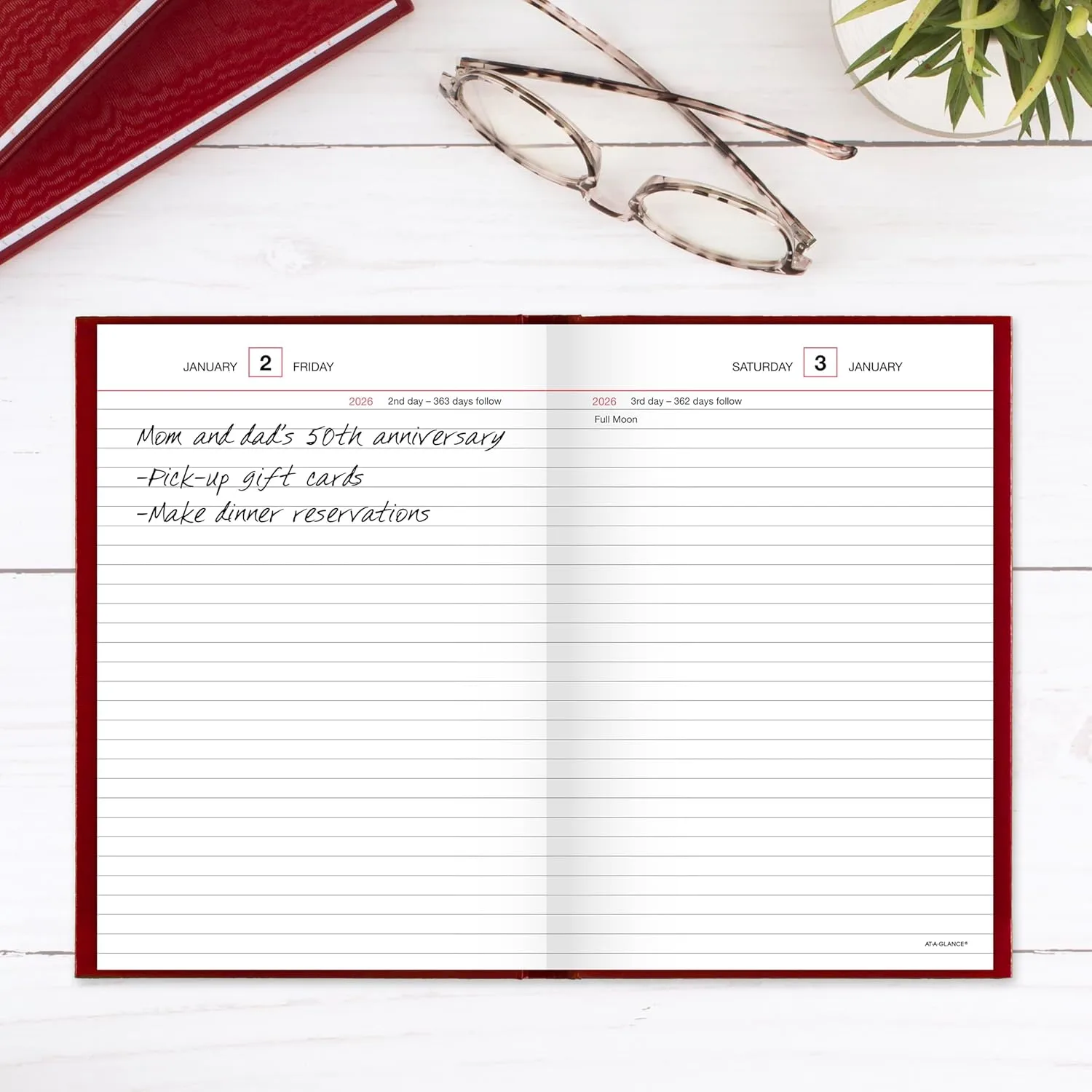 AT-A-GLANCE Standard Diary Daily 12-Month Hardcover