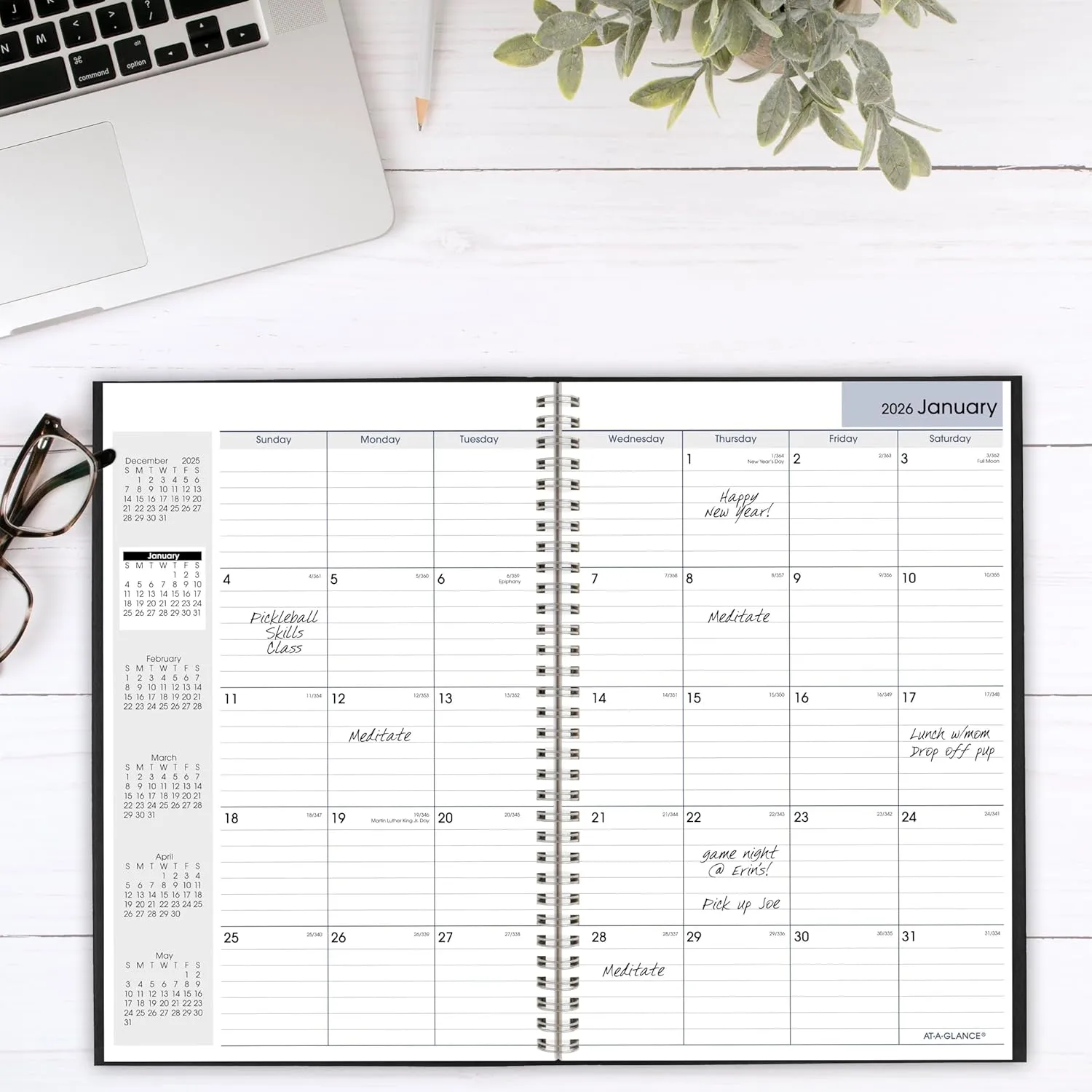 AT-A-GLANCE DayMinder Monthly Planner, Large 8 x 12, Black