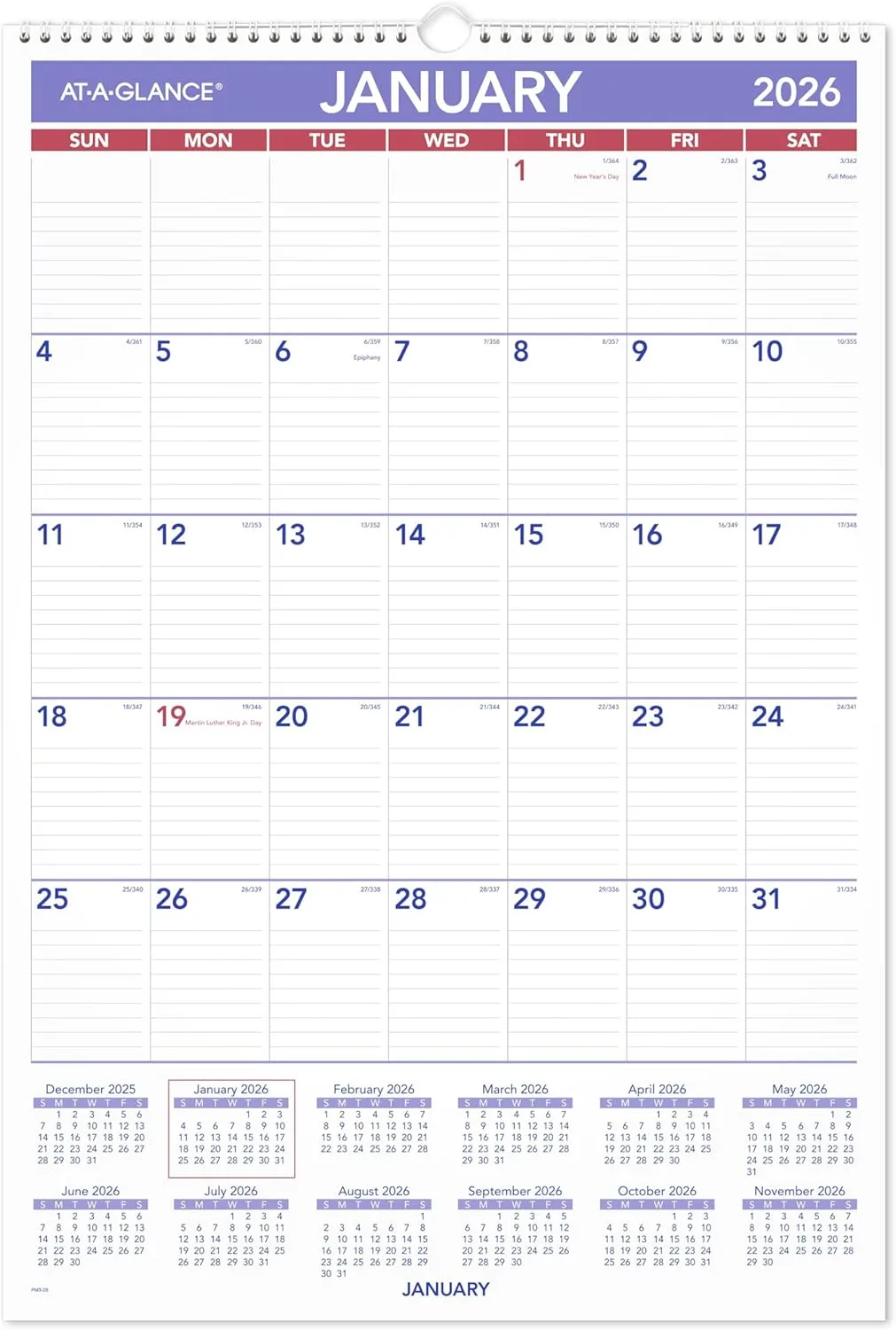 AT-A-GLANCE Monthly Wall Calendar