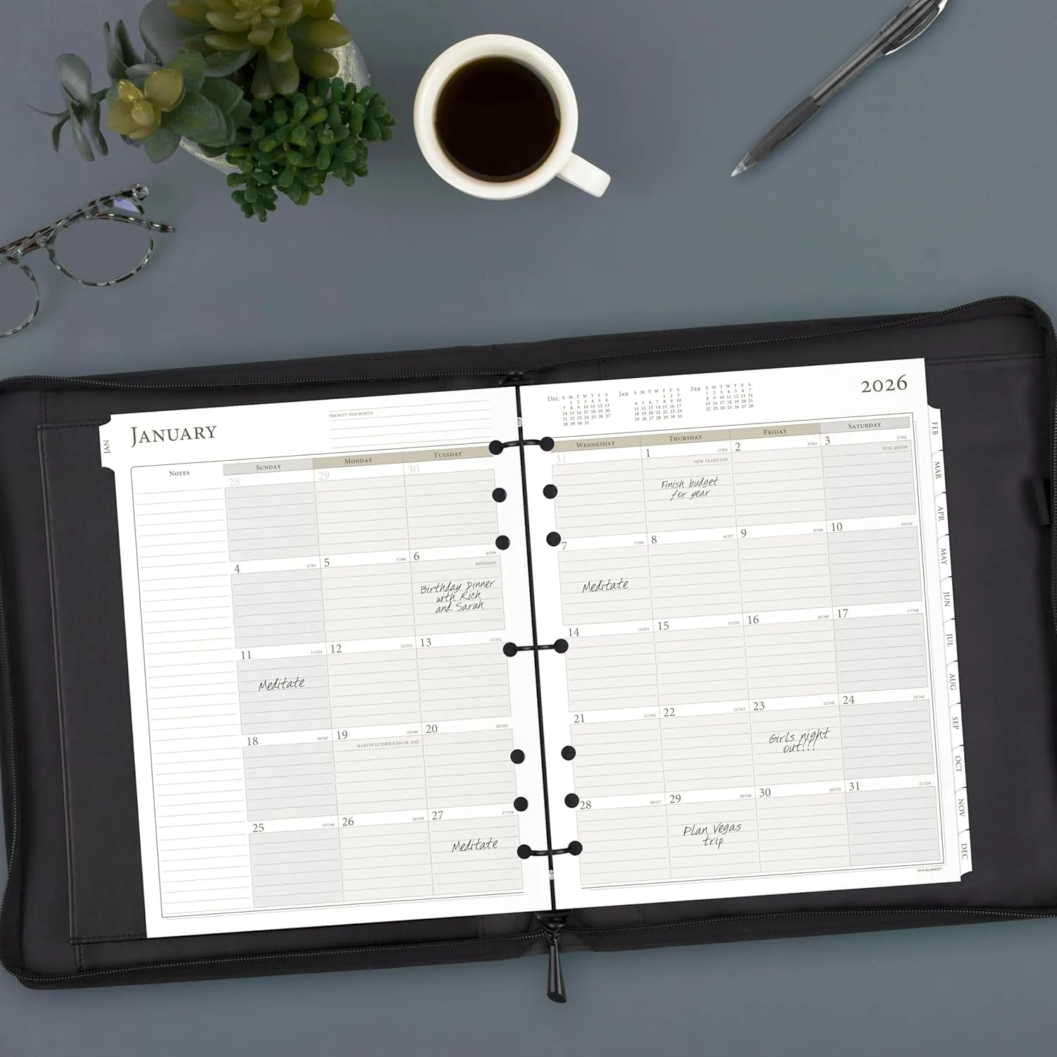 AT-A-GLANCE Monthly Planner Refill, Loose-Leaf, Pre-Punched for 7-Ring