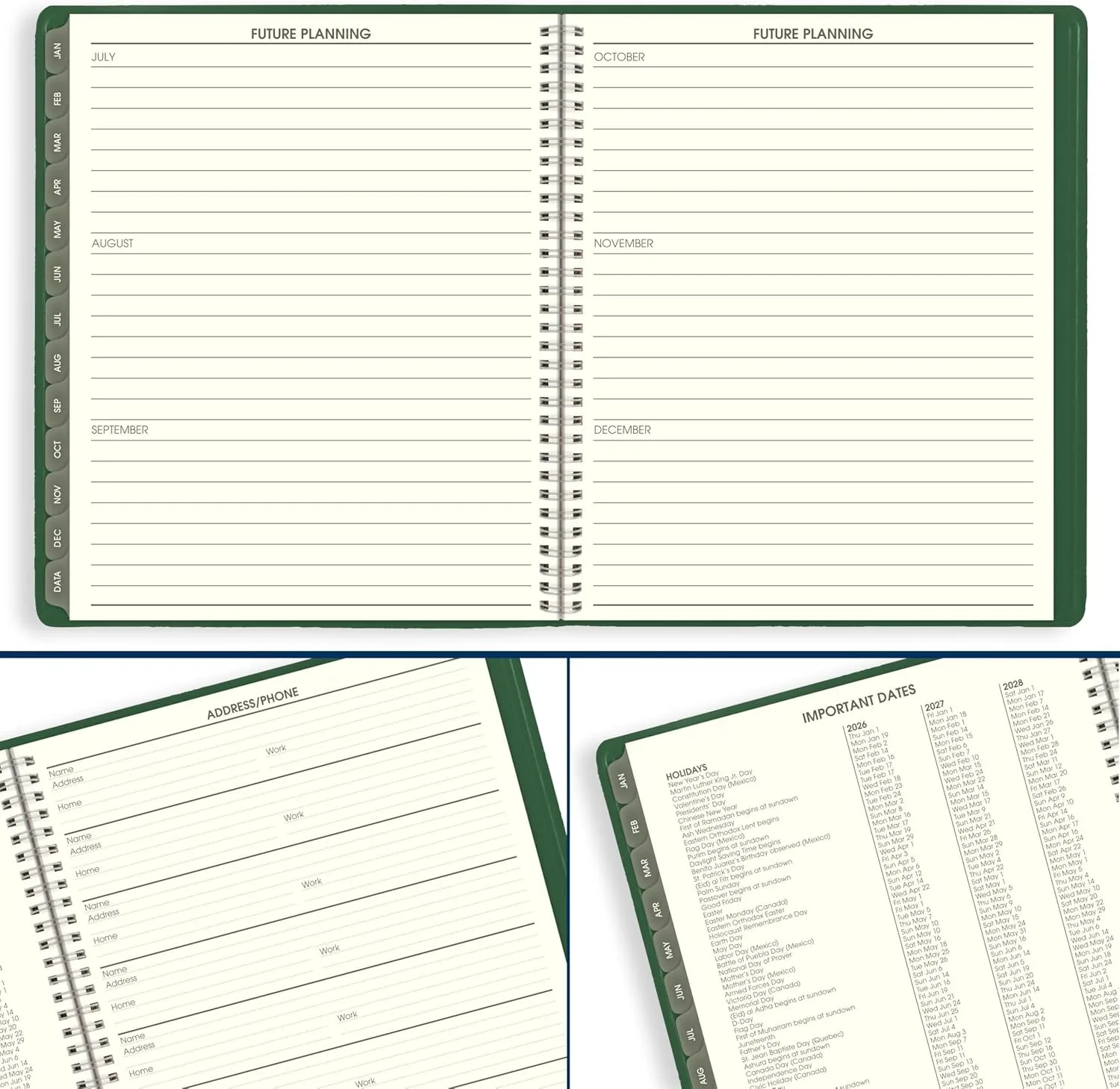 AT-A-GLANCE 2026 Planner, Monthly, 9" x 11", Large, Recycled, Green (70260G6026)