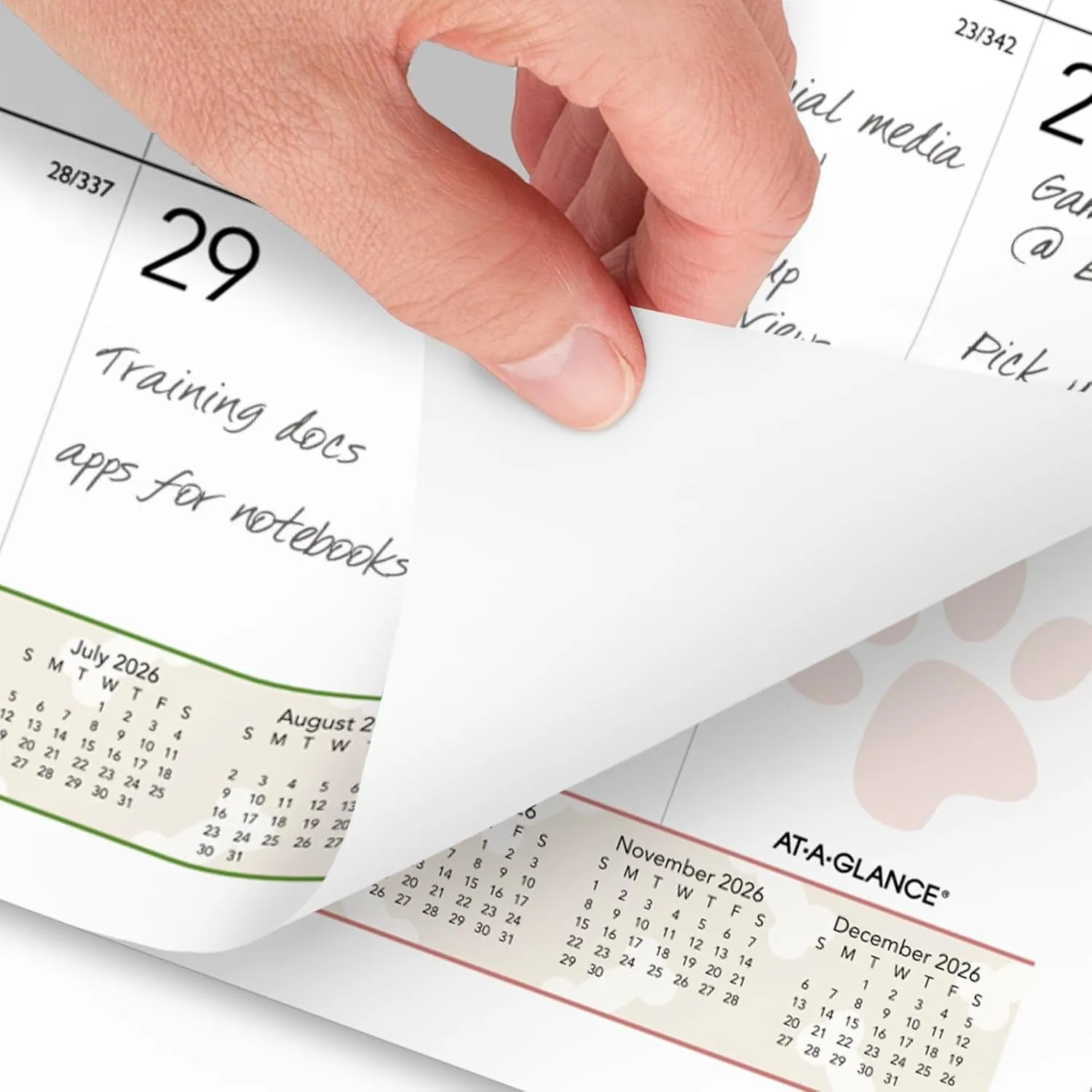 AT-A-GLANCE® 2026 Puppies Monthly Wall Calendar, Large, 15 1/2" x 22 3/4"
