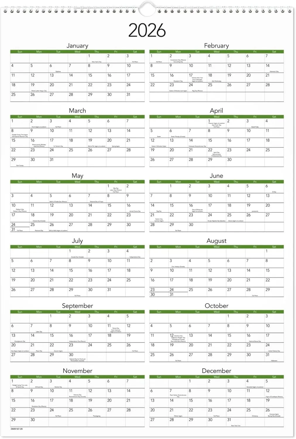 AT-A-GLANCE® 2026 Puppies Monthly Wall Calendar, Large, 15 1/2" x 22 3/4"