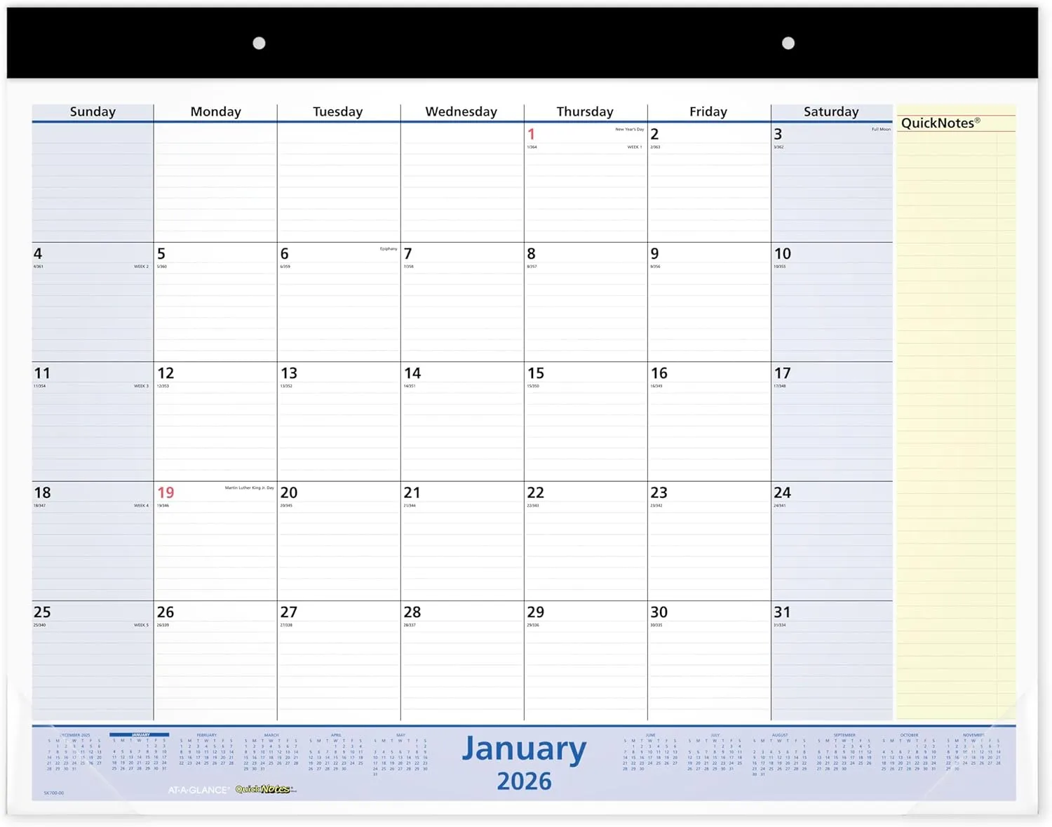 AT-A-GLANCE QuickNotes Monthly Desk Pad Calendar