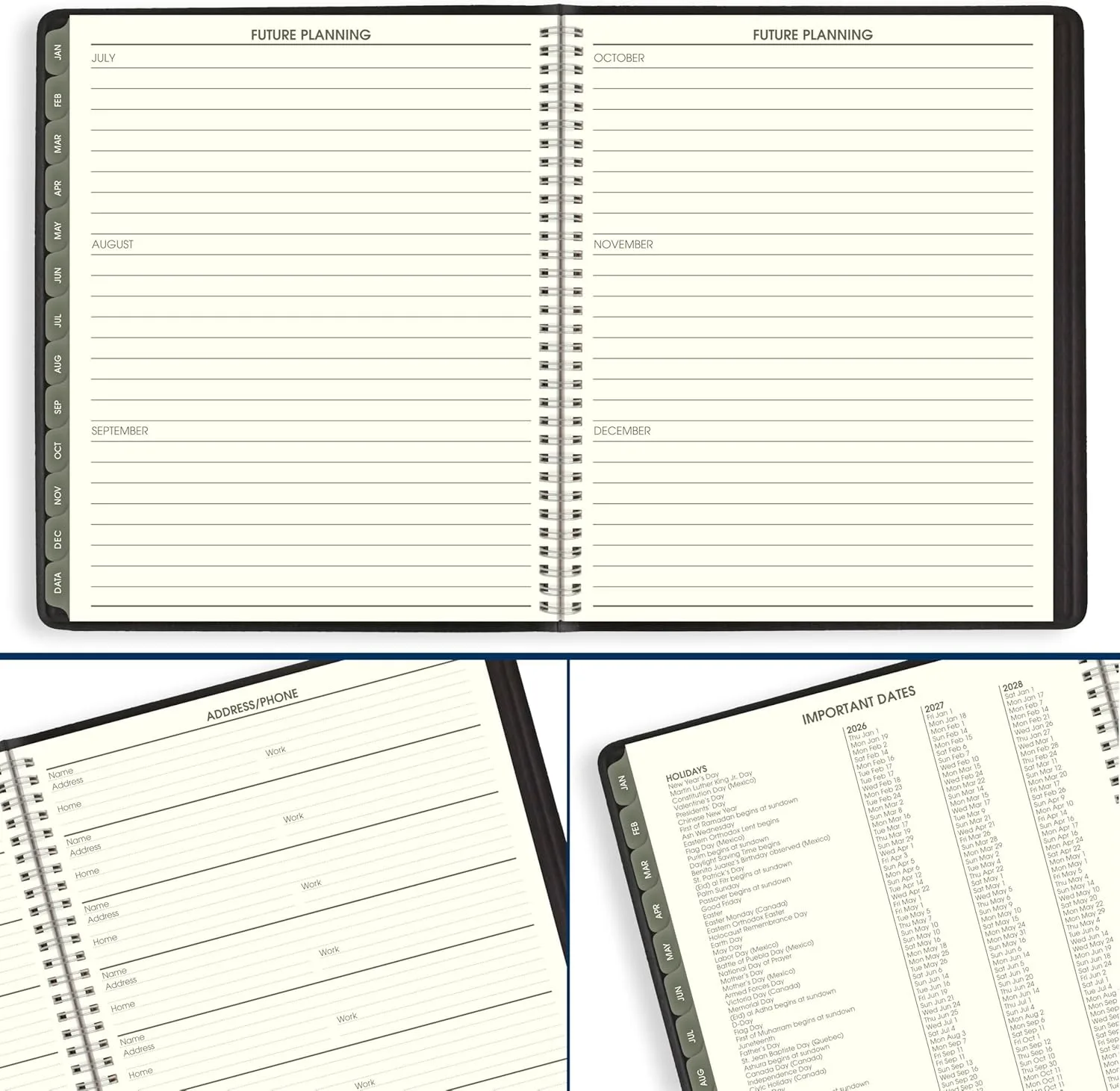 AT-A-GLANCE 2026 Planner, Monthly, 9" x 11", Large, Recycled, Black (70260G0526)
