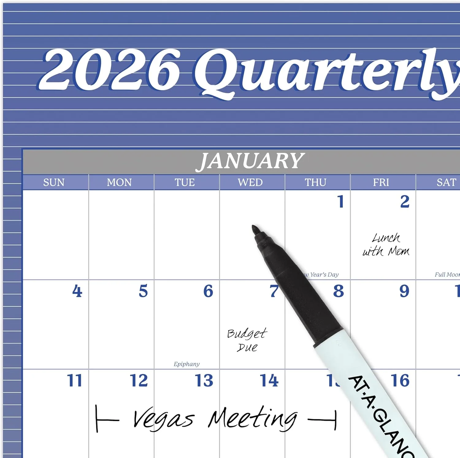 AT-A-GLANCE Reversible Vertical/Horizontal Erasable Wall Calendar, 48" x 32"